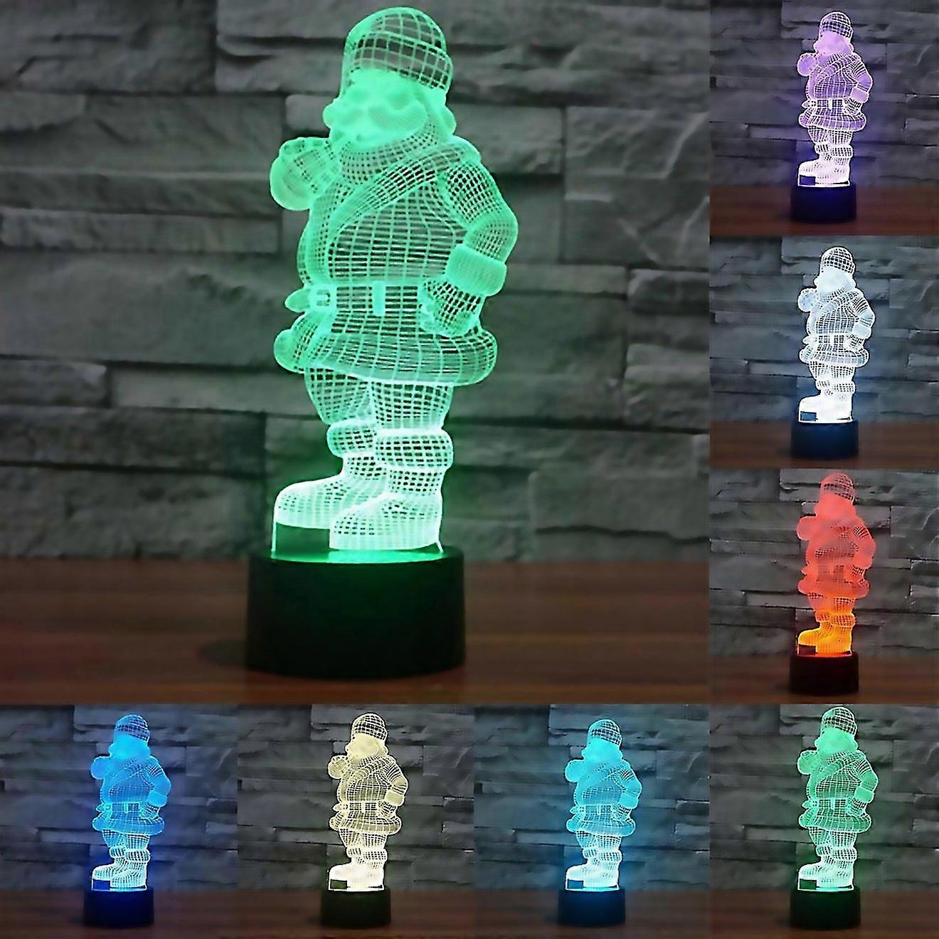 For Santa Claus Style 3d Touch Switch Control Led Light 7 Color Discoloration Creative Visual Stereo
