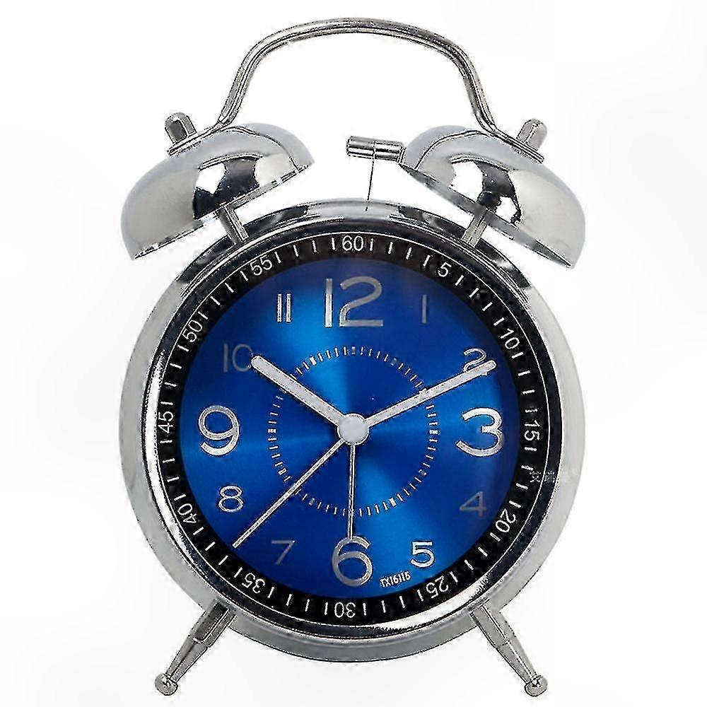 Loud Alarm Clock for Heavy Sleepers, Silent Non-Ticking Quartz with Backlight, Twin Bell