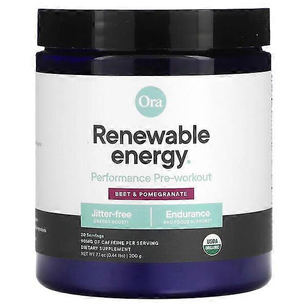 Ora, Renewable Energy, Performance Pre-Workout, Beet & Pomegranate, 0.44 lb (200 g)
