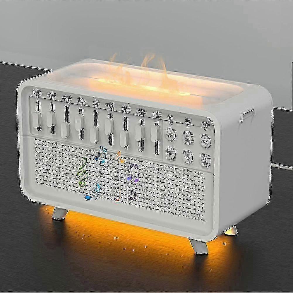 Smart White Noise Machine with Bluetooth & Night Light - Echo Flame Aroma Diffuser Sleep Aid Machine with 8 Soothing Sounds for Improved Sleep Quality