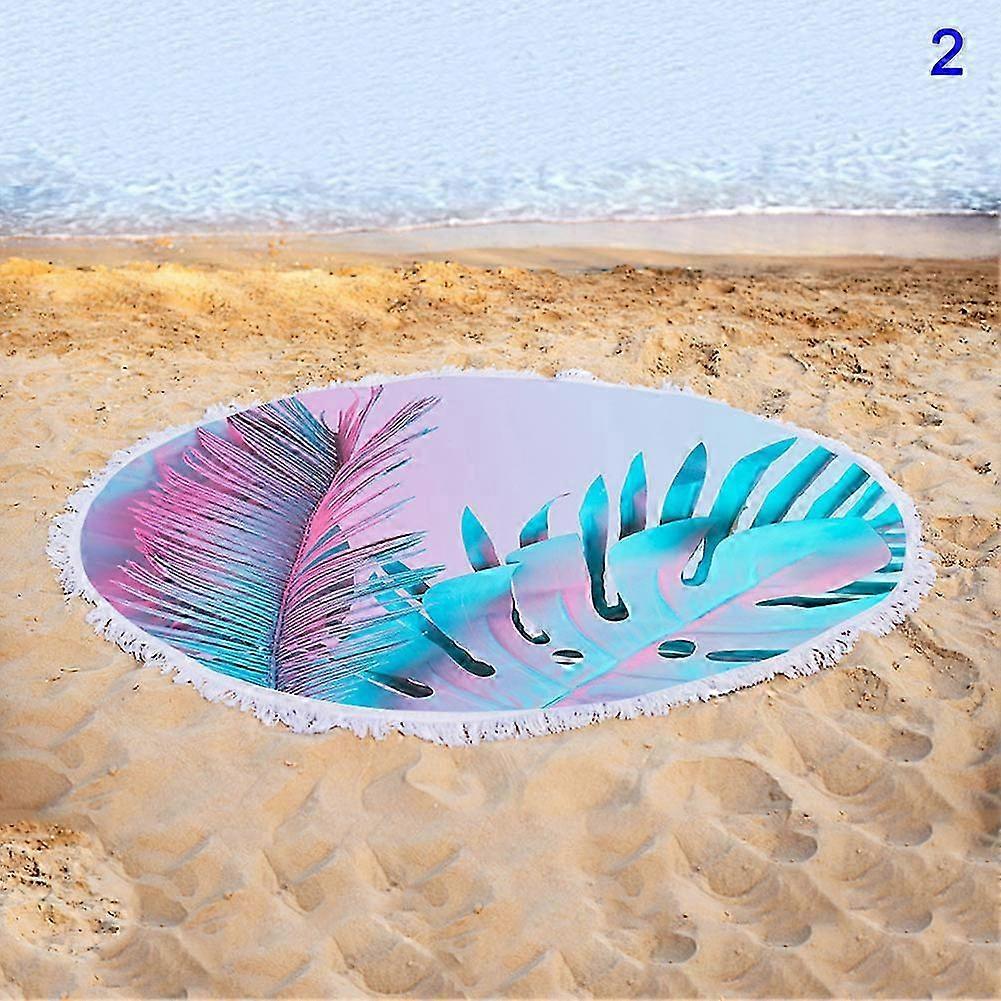 Quick-dry Round Colorful Floral Print Beach Towel with Tassel New