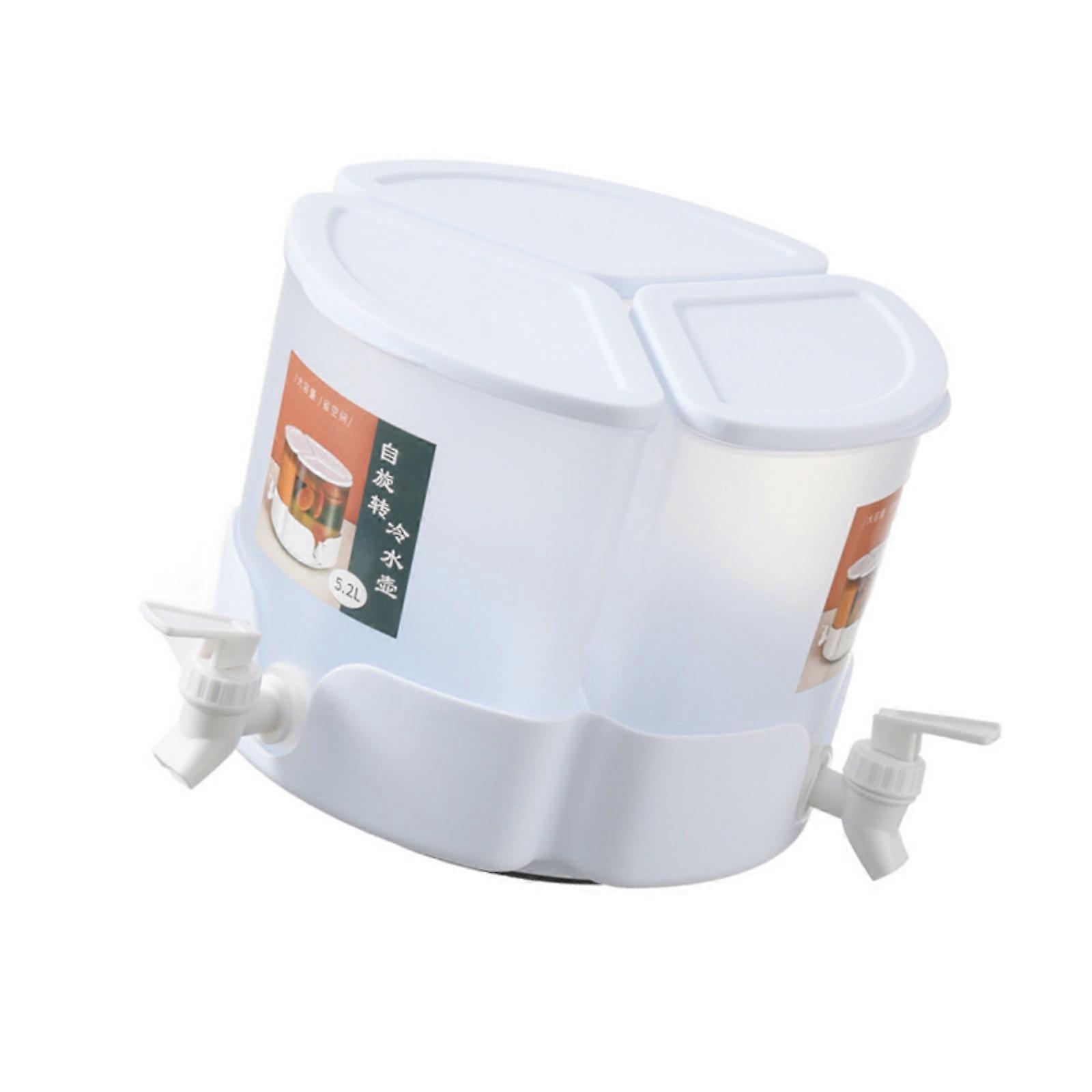 360 Degree Rotating Tap Beverage Dispenser For Cold Brews Iced Water Large Capacity Leak Proof Design Easy To Cleaning Durable PP Materials  White