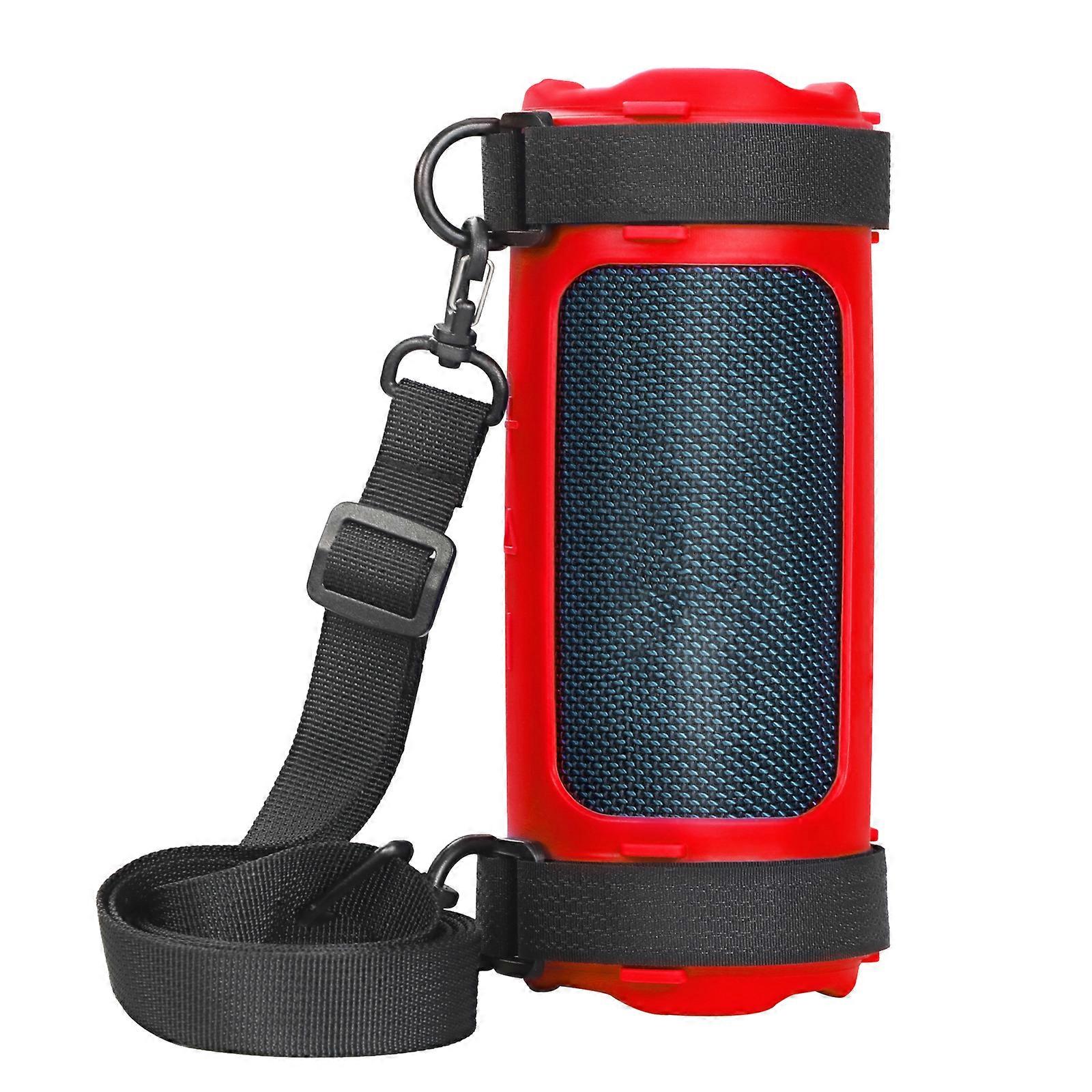 Shockproof Silicone Travel Case Replacement for FLIP 7 Portable Wireless Bluetooth-compatible Speaker Case Storage Bag  Red