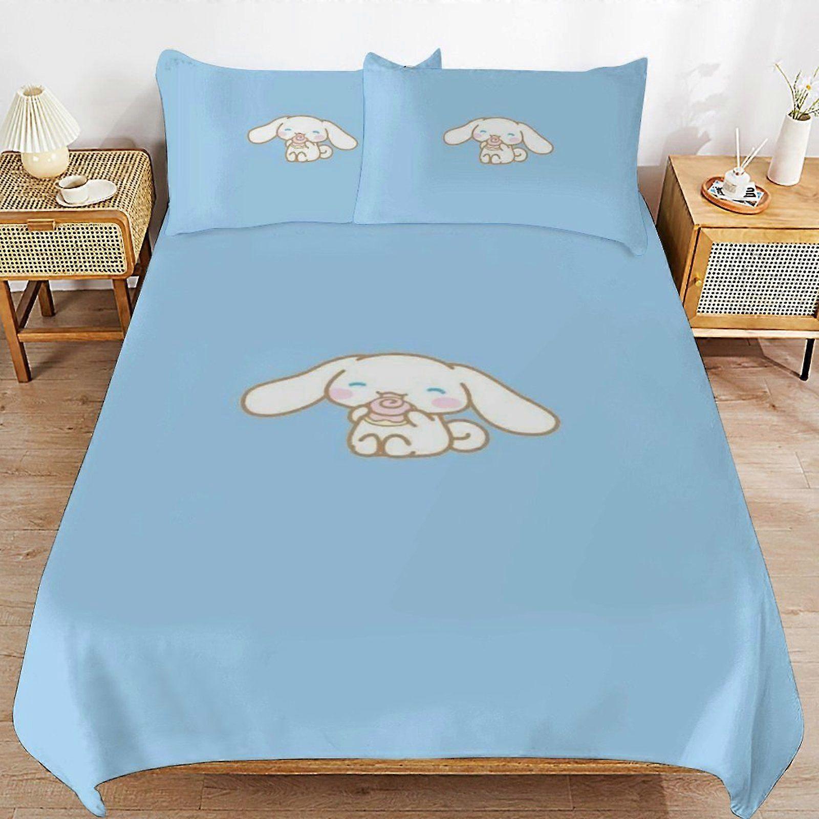 e476 CINNAMOROLL Soft Sleep Safe Threaded Build Machine Ready Closure Duvet Cover Sets for Bedroom a476