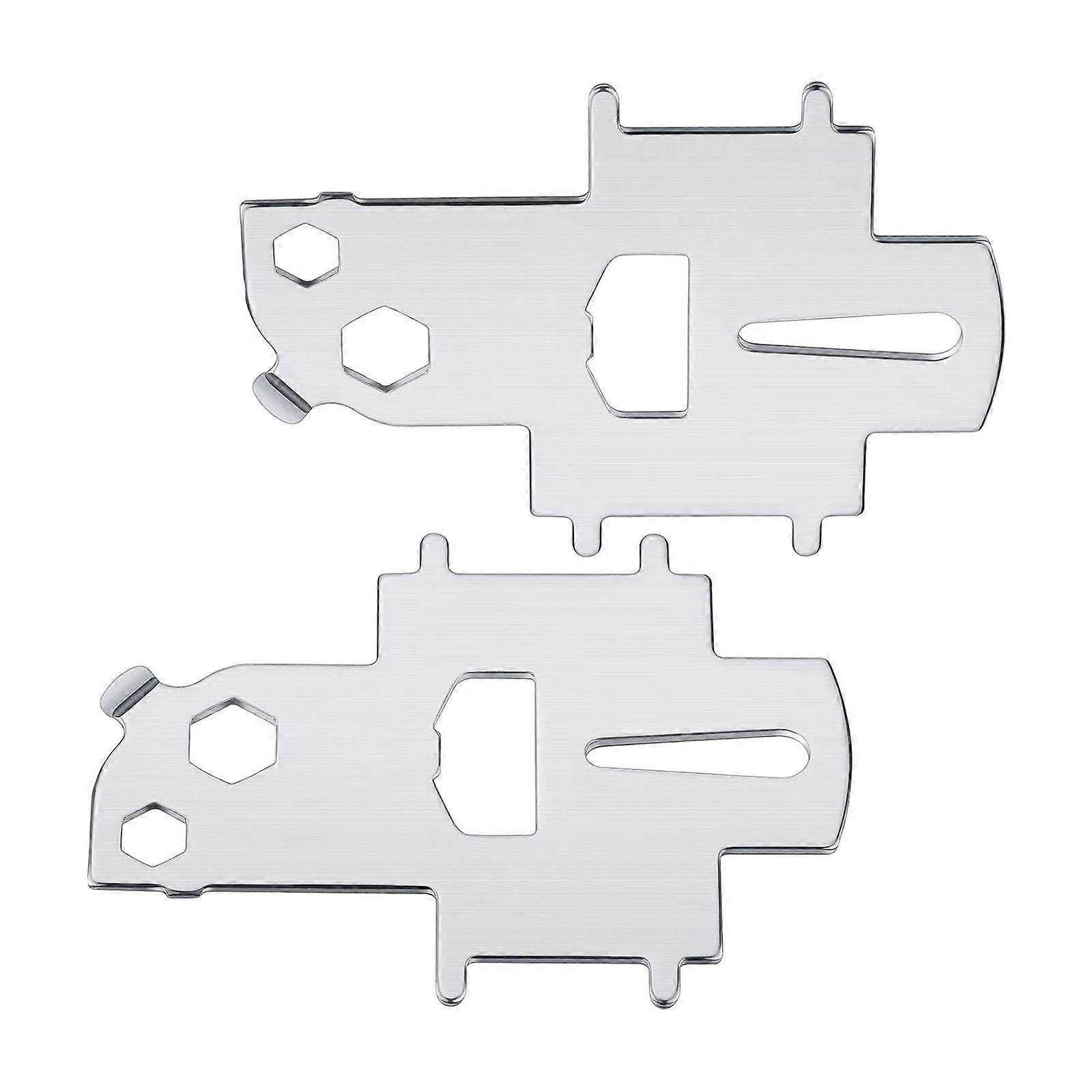 2pc Multifunction Plate Deck Tool Key Boat Key Stainless Deck Fill Plate Key Boat Gas Tool Bottle Opener Replacement Key Multicolor