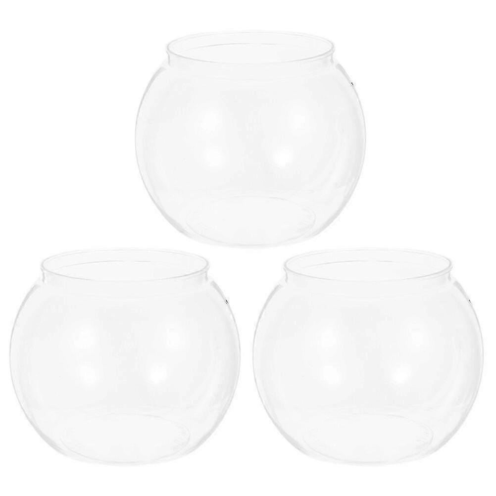 Small Fish Bowl Set 3pcs Plastic Transparent Aquarium