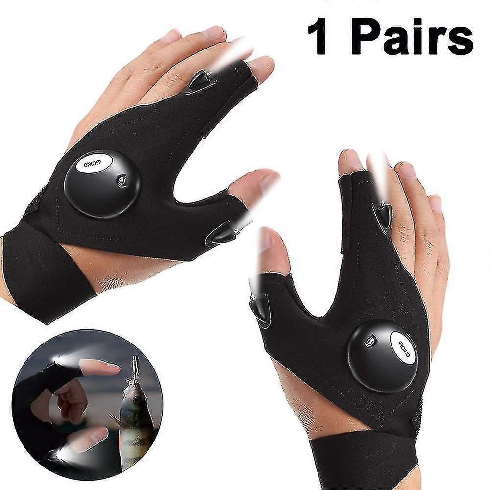 1 par Led lommelykthansker Lys utendørs fiskehansker