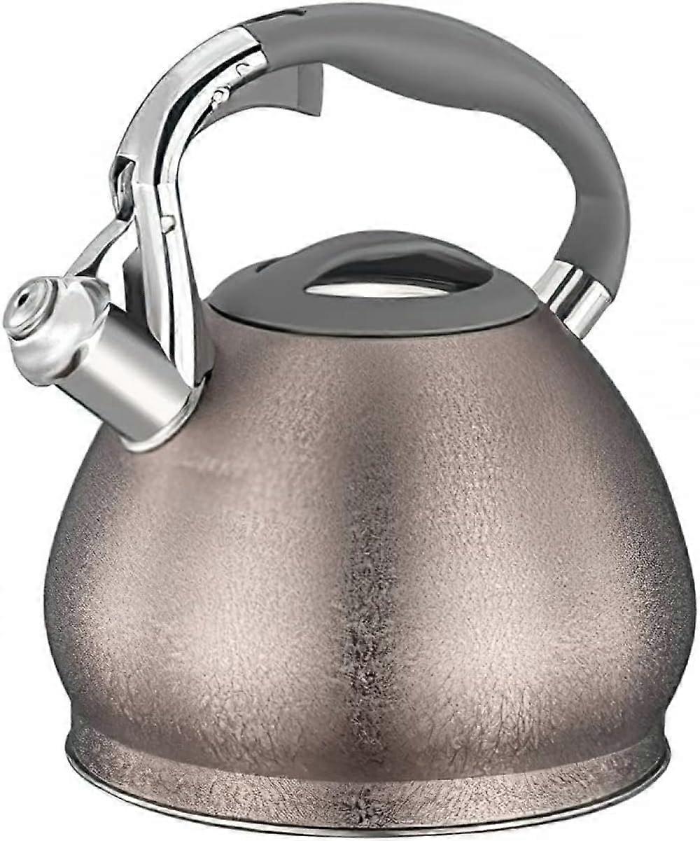 Whistling Tea Kettle with Bakelite Handle and Dome Lid for Induction Stove Kitchen Use