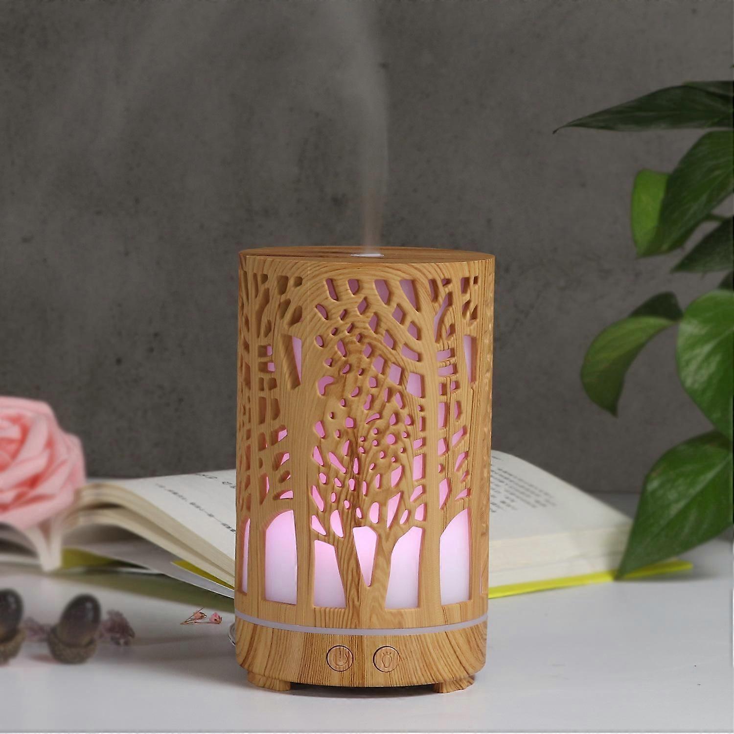 200ml Essential Oil Diffuser Aroma Diffuser Timing Function Hollow Ultrasonic Air Humidifier Smart Home Appliance with LED Light