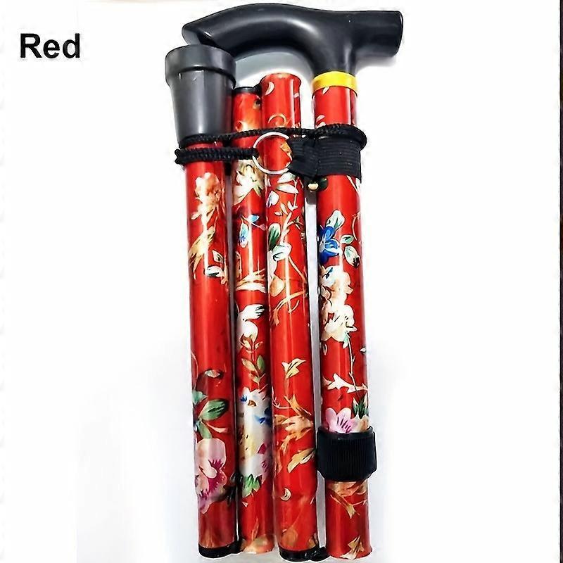 Foldable Lightweight Trekking Pole, Hiking Pole With Rubber Tip, 4 Sections Height Adjustable Non Slip Hiking Pole