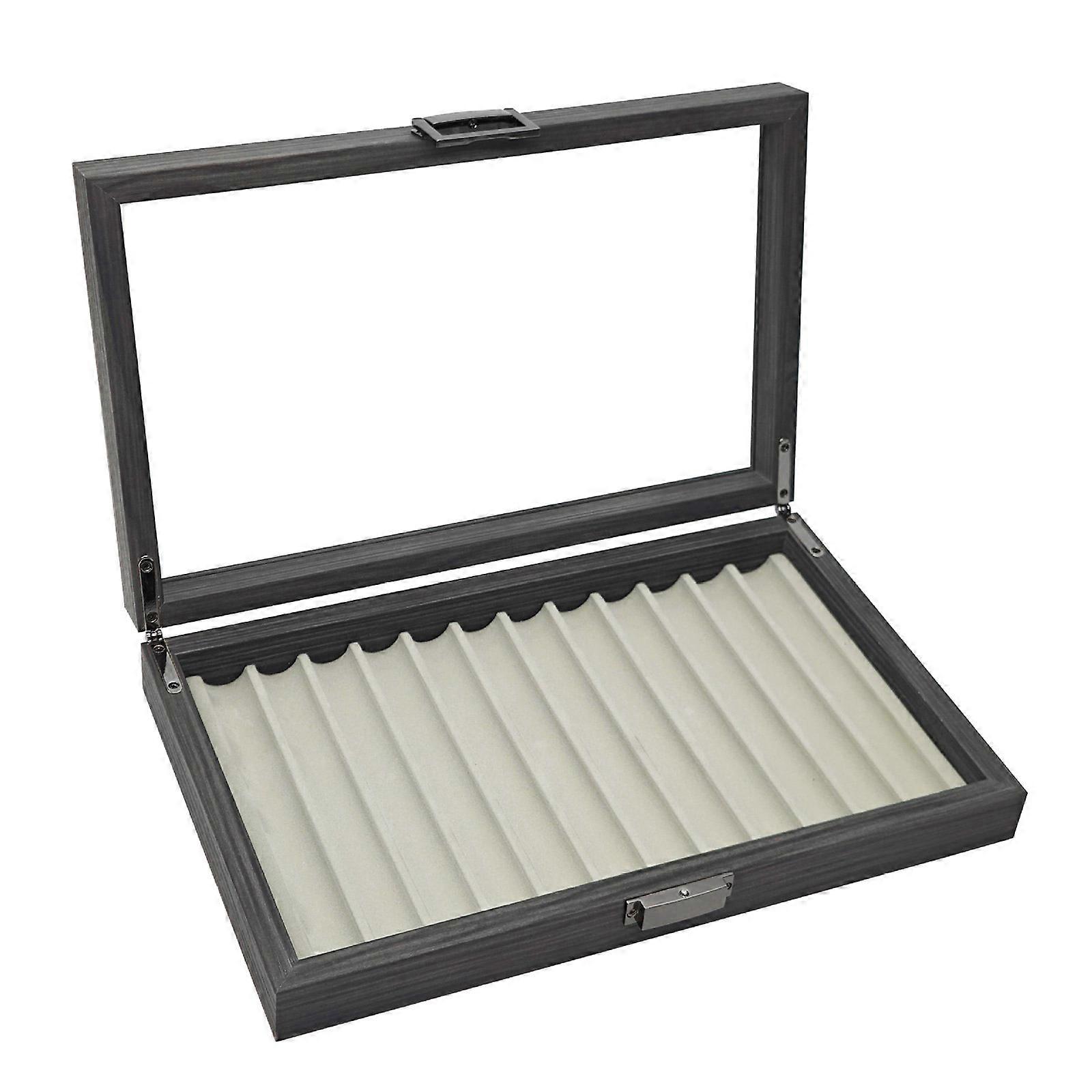 Solid Wood Pen Display Box 12 Individual Compartments Fountain Pen Organiser Case For Valuable Writing Instruments Multicolor