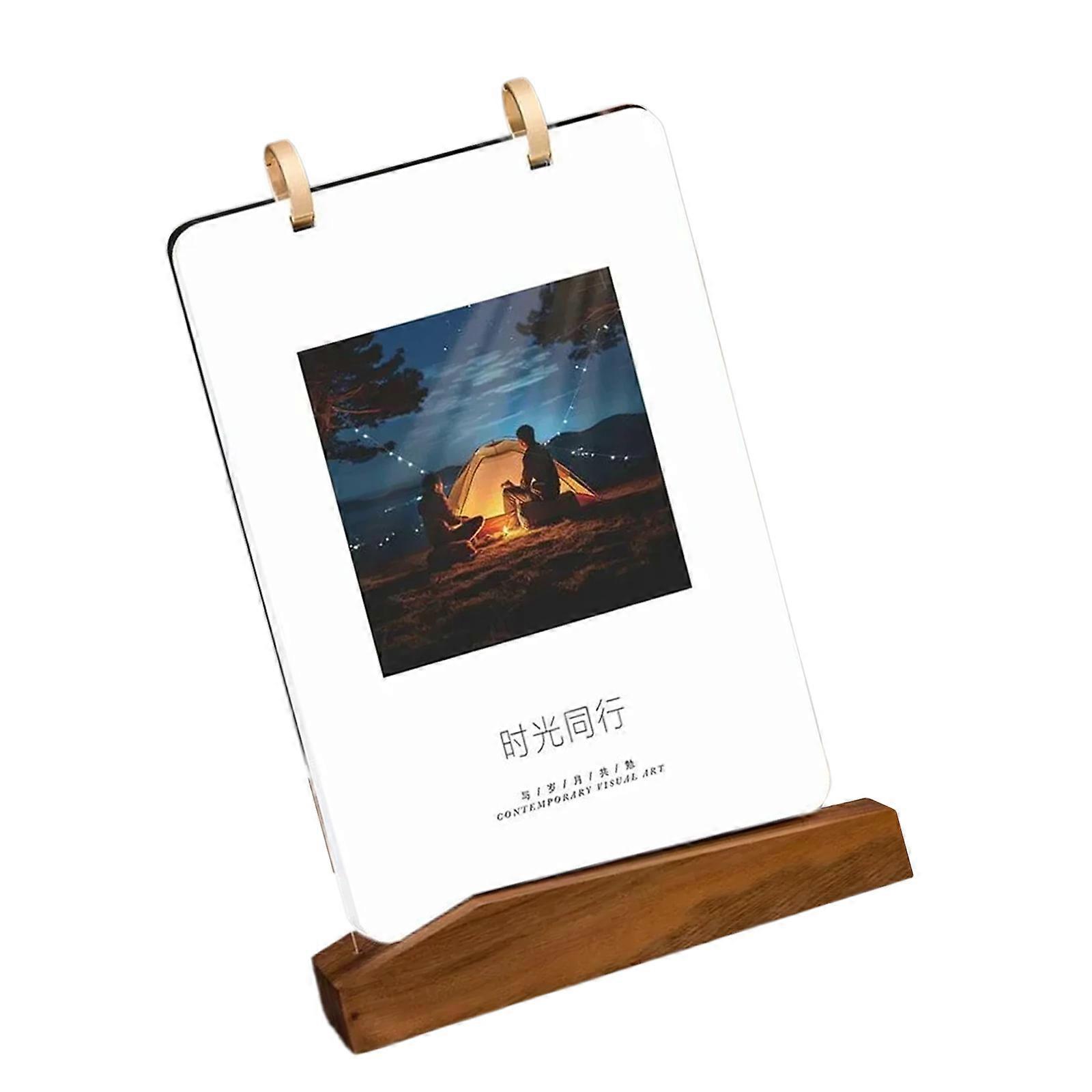 2026 Year of Horse Calendar 2026 Desktop Monthly Flipping Calendar With Acrylic and Wooden Display Stand for Home Office Multicolor