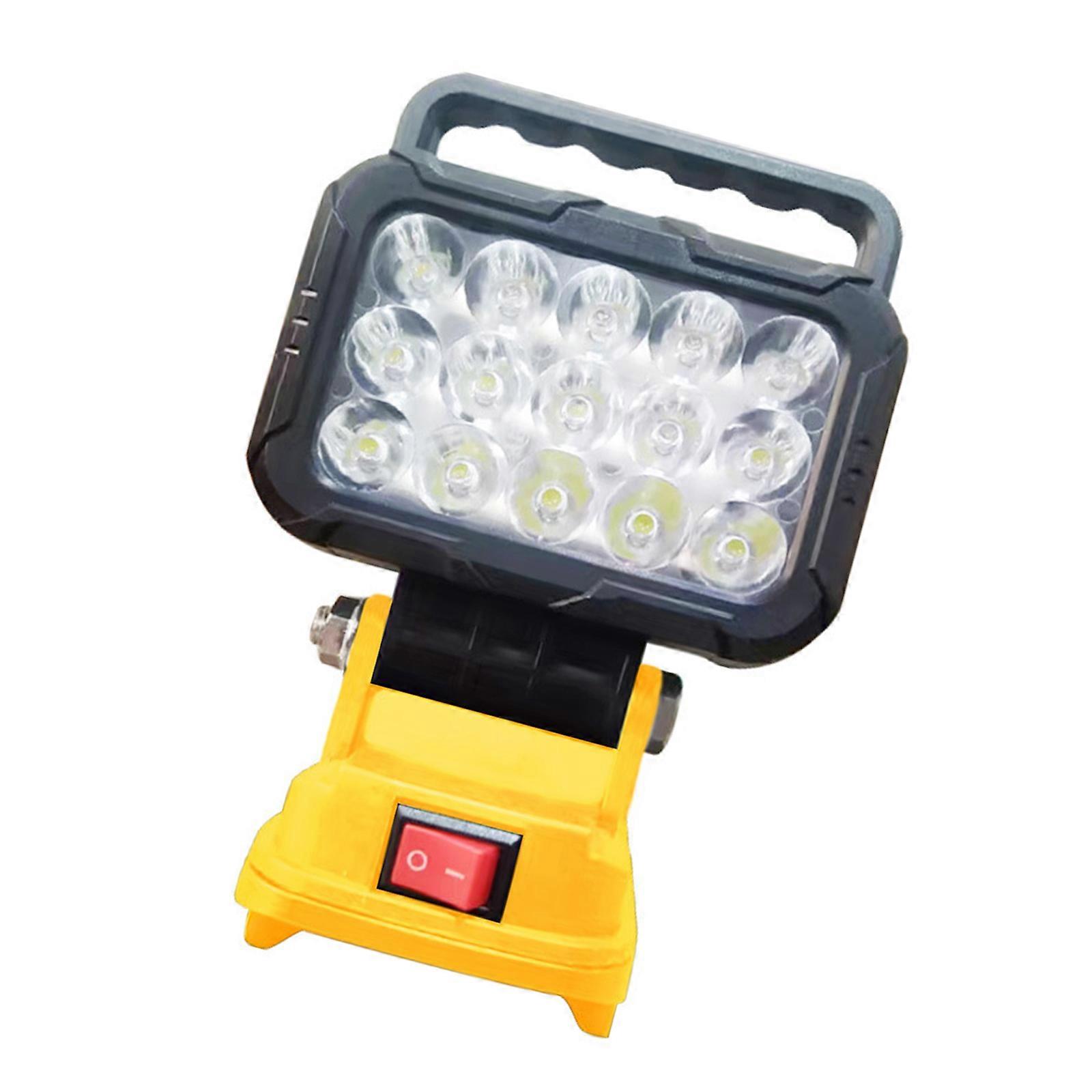 High Brightness 1500LM LED Camping Work Light Flashlight Lamp With Intelligent Power Cutoff for 14.4V 20V Tool Batteries Multicolor