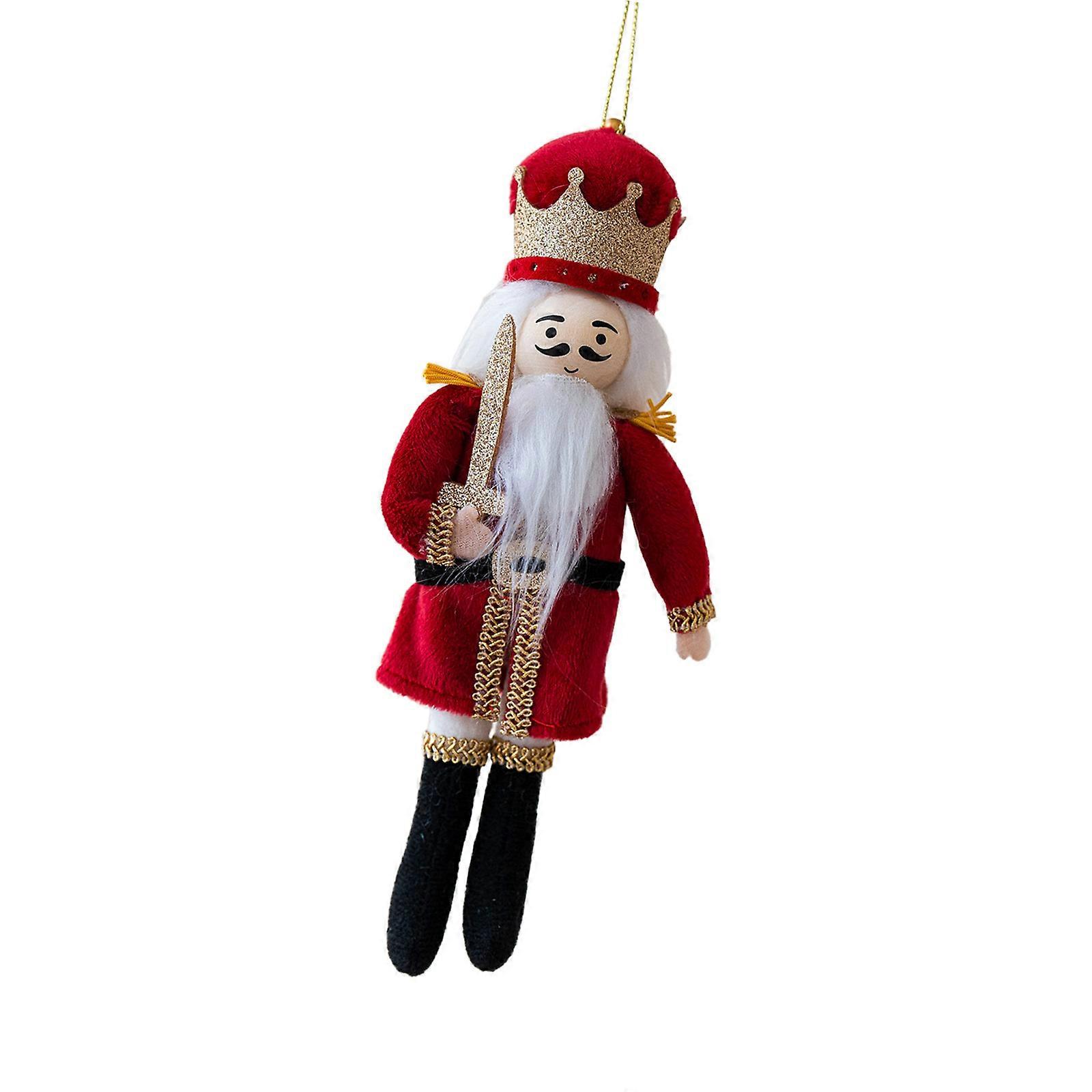 Soft Fabric Artisanal Nutpick Suspended Decoration With Dynamic Dyes For Christmas Party Materials  Red