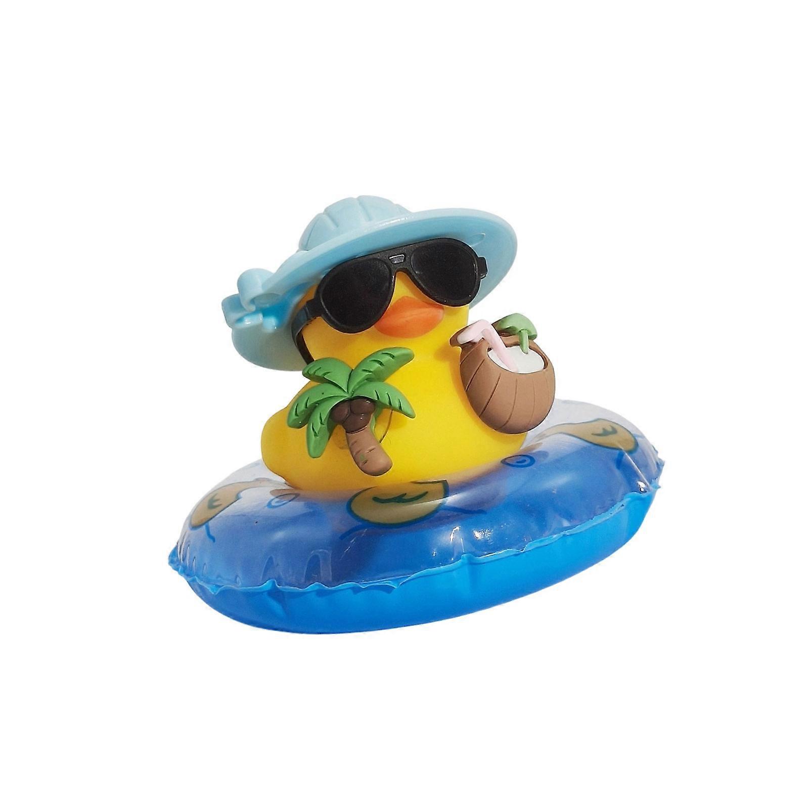Summer Themed Dashboard Figurine with Duck Coconut Tree Design Not Slip Base Multiple Styles for Safe Vehicle Decors Multicolor