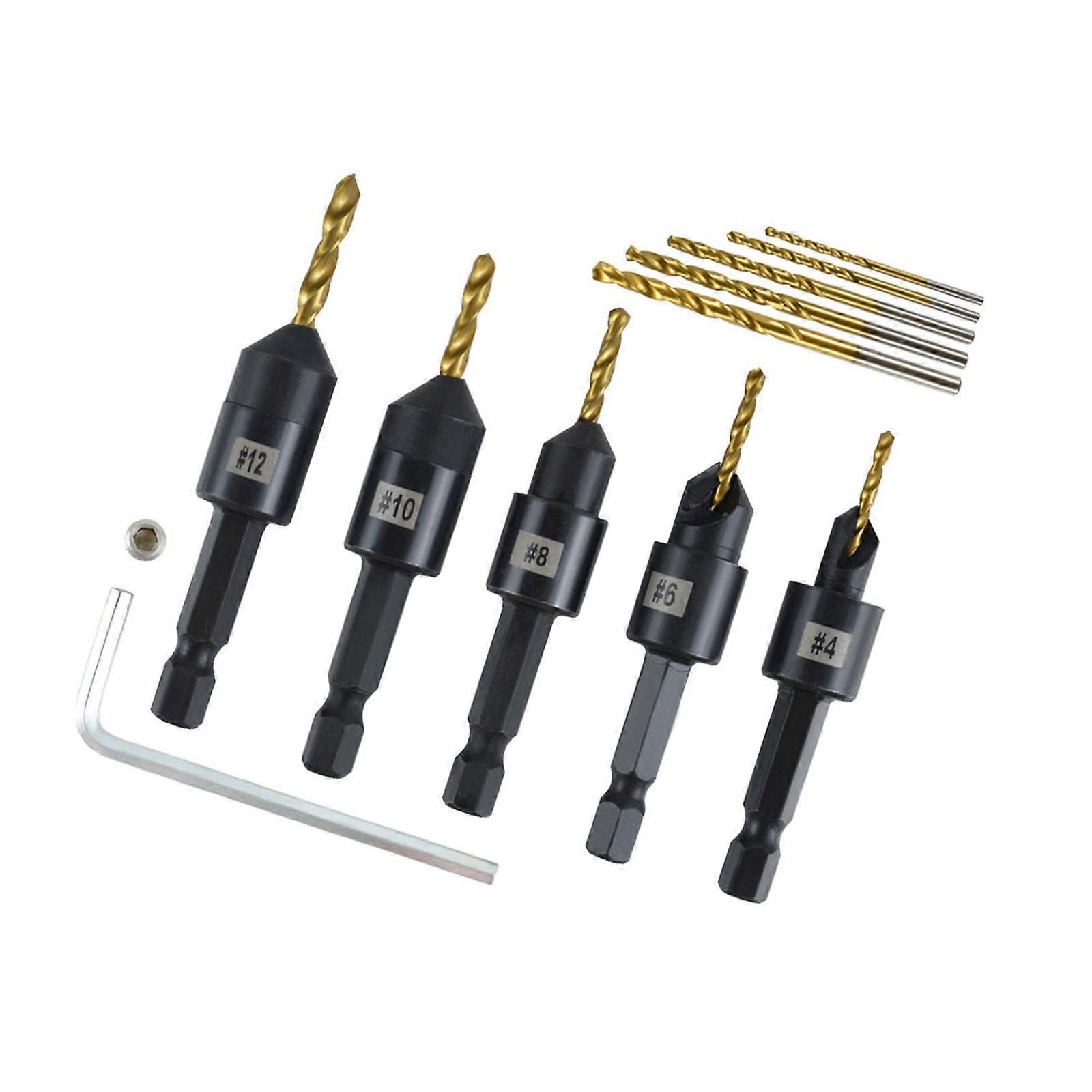 Multifunctional Woodworking Drill Bit Set Hexagonal Shank Design Ergonomic Grip For Precise Hole Creation Multicolor