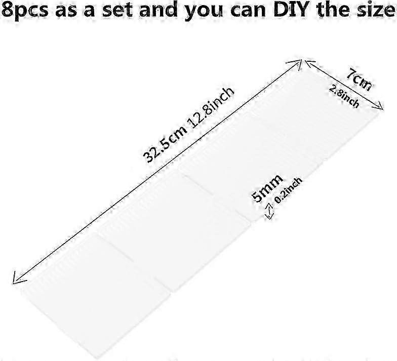 8-Pack Adjustable Plastic Drawer Dividers for Home Organization