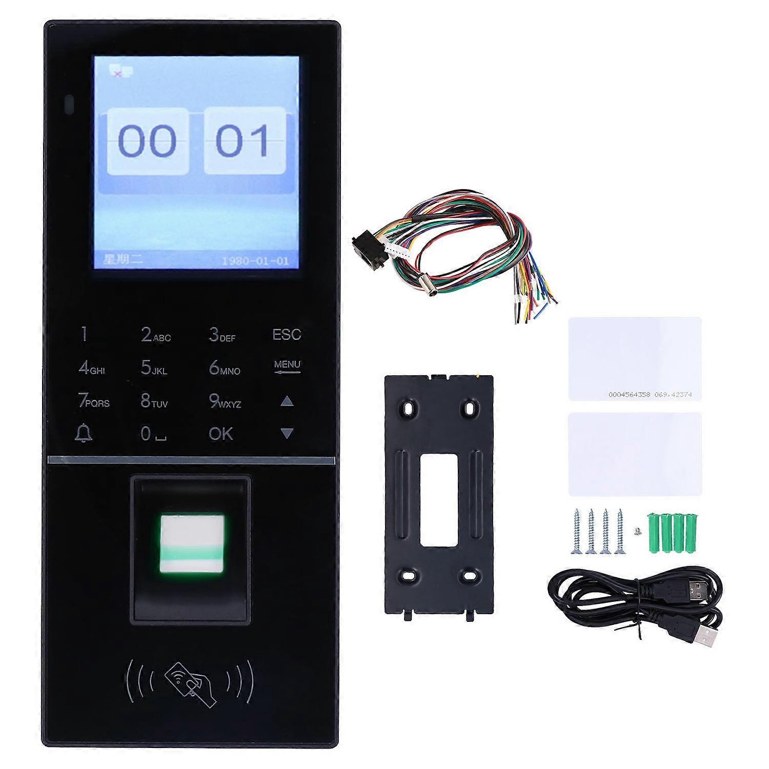 Access Control Attendance 2‑in‑1 Machine TCP/IP Fingerprint Password Card 2.4in TFT 125KHz RFID Wieg