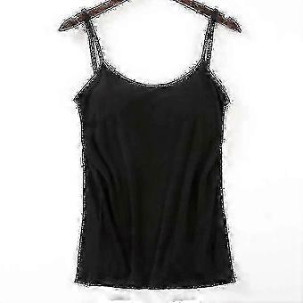 Soft and Comfortable Casual Bra Tank Top with spaghetti straps and built-in bra for women x