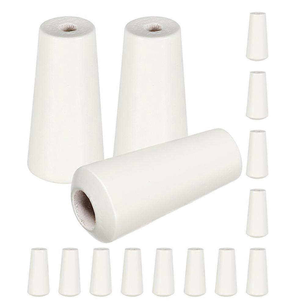 Bamboo Shutter Toggles for Curtain Pulls 15Pcs White Wooden Set