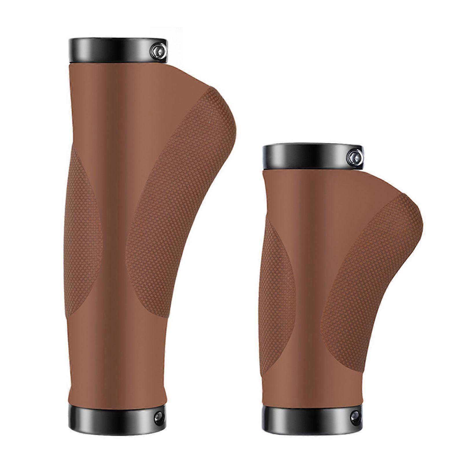 Universals Bicycles Lock On Grip Long And Short Double Locking Grip Bicycles Handlebars And Shifting Handle Enduring  brown
