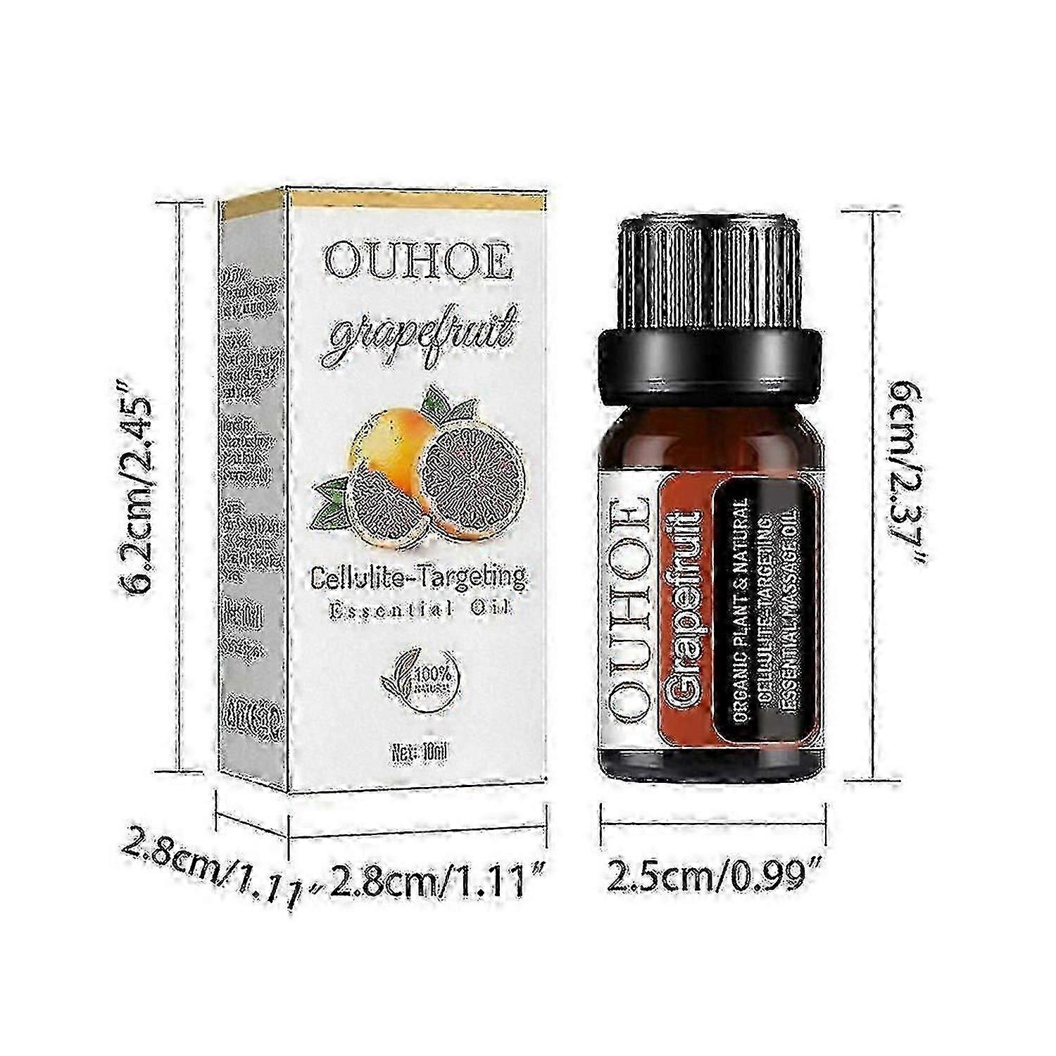 Ouhoe 10ml Grapefruit Fat-eliminating Essential Oil Slimming Sh~a