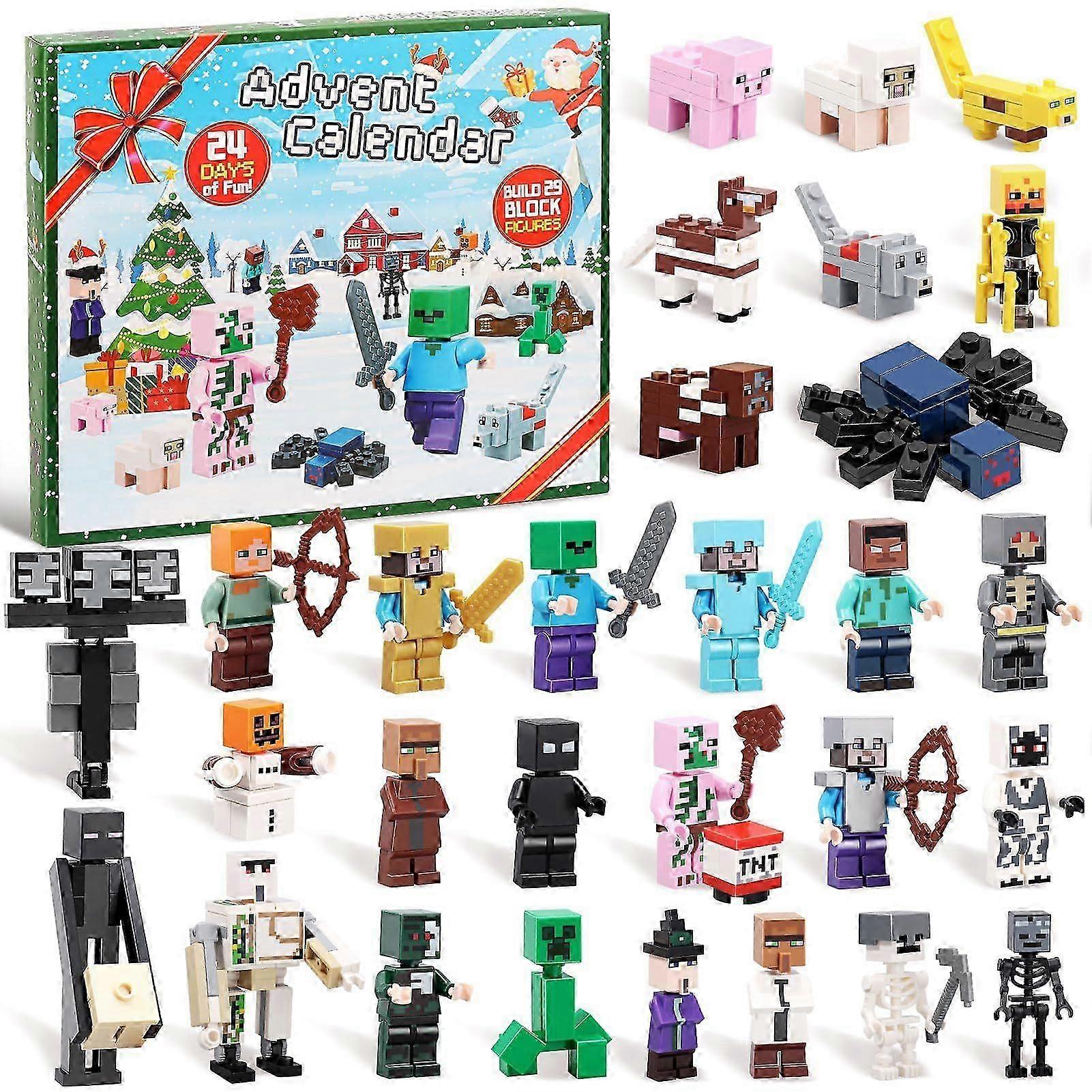2025 Advent calendar Minecraft, 24 days Toy Figures Building Blocks Countdown Calendar, Advent Calendar Surprise Gift