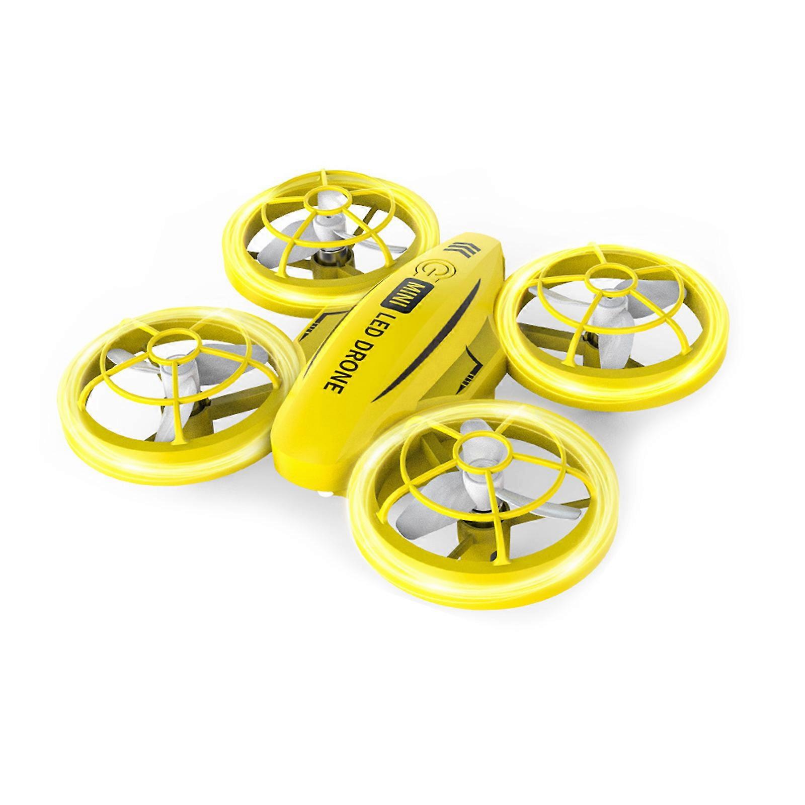 Mesmerizing Colorful LED Flying Device for Kids Remote Control Toy with One Key Launch/Landing Ensuring Entertainment  Yellow