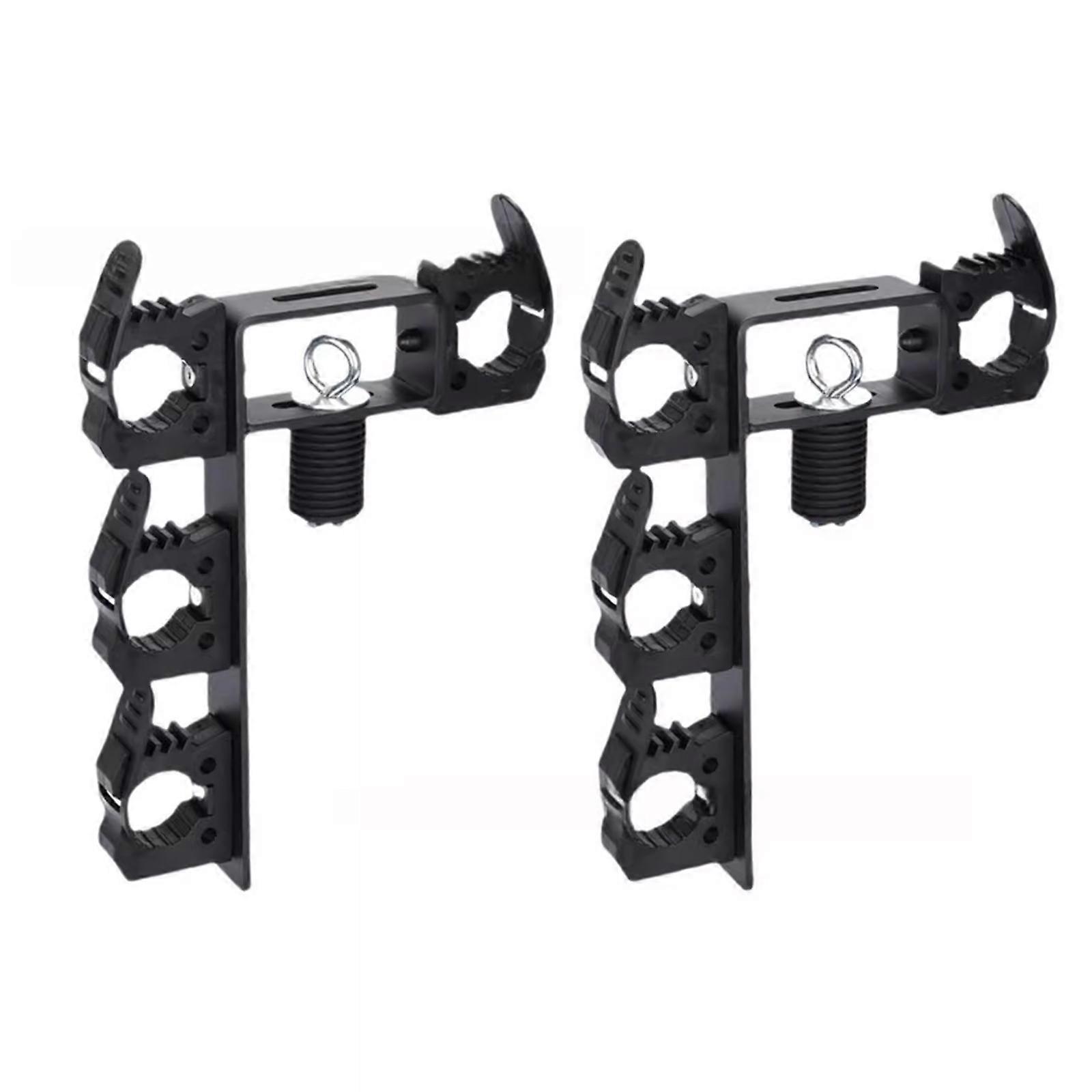 Universal UTV Bed Organizers Stand With Adjustable Rubber Clamps Holds Up To 4 Tools For Round Anchoring Holes Vehicles Multicolor