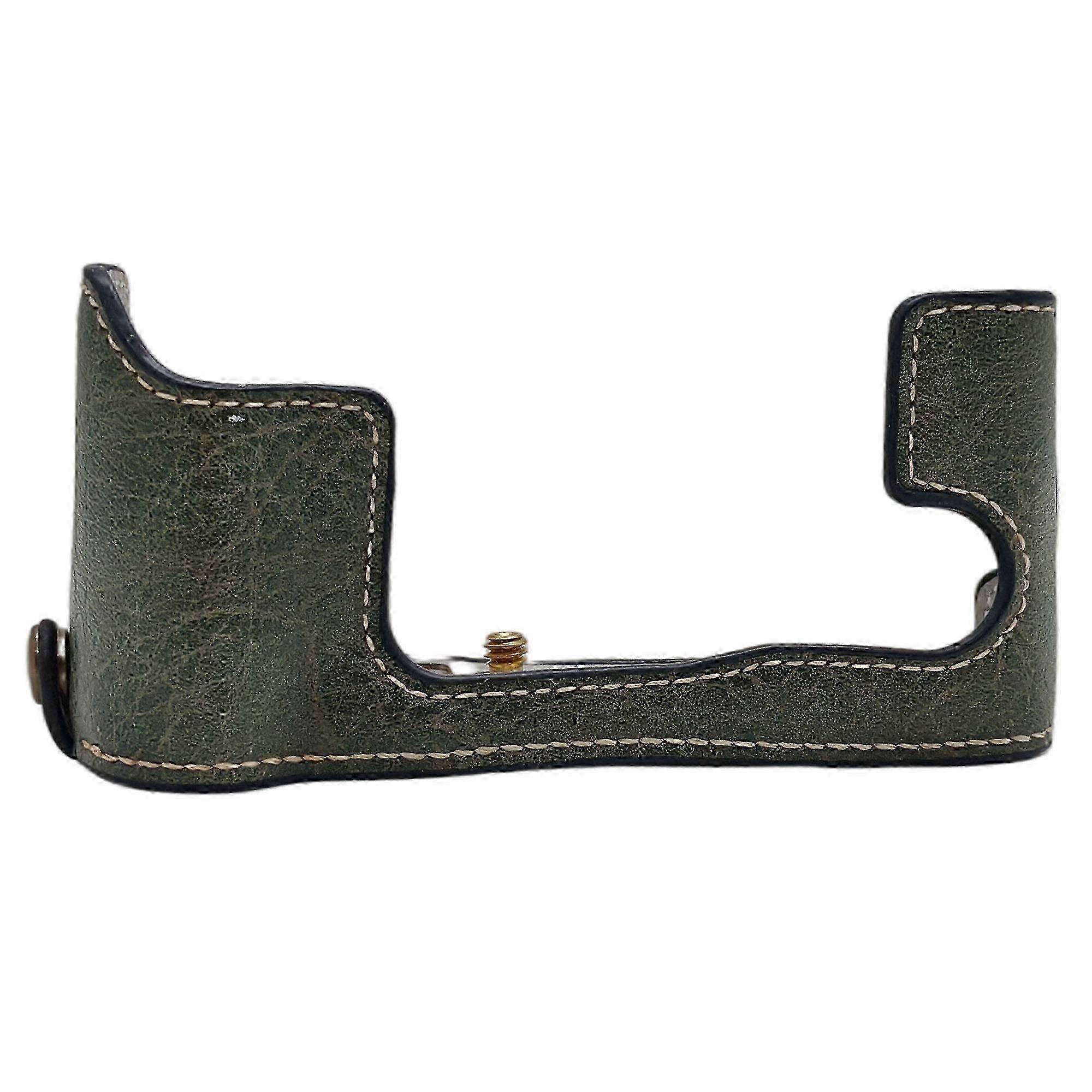 Durable Leather Half Case for Fujifilm X-T30 II Camera with Access Port