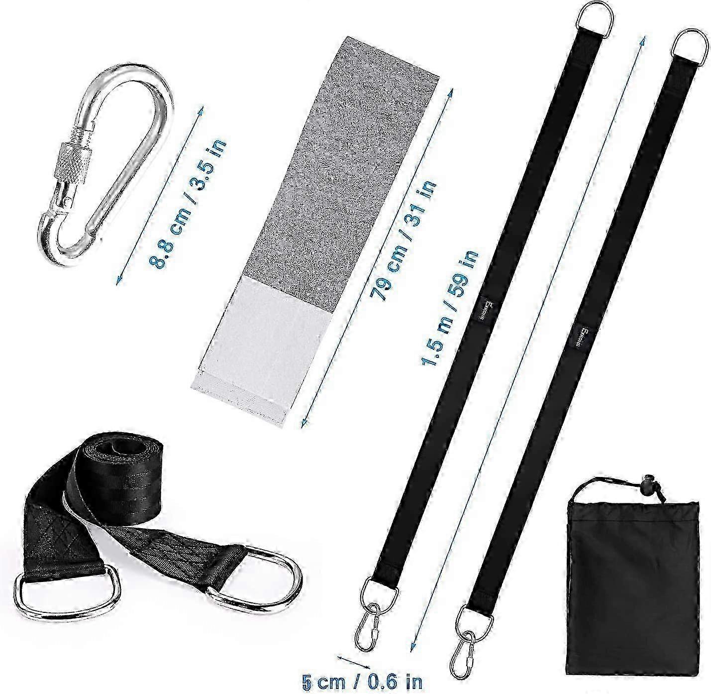 Tree Swing Hanging Kit (Set Of 2), Easy Install for Any Swing(Black)