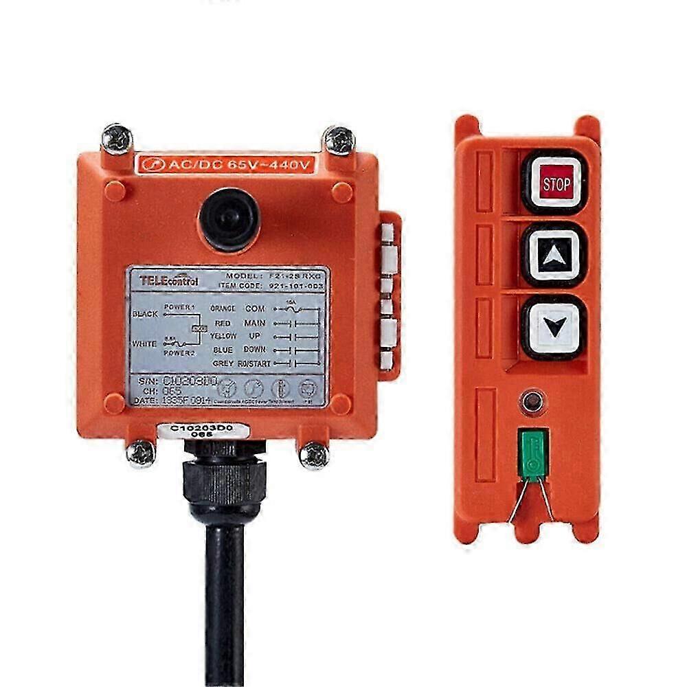 Hoist Crane Industrial Radio Wireless Transmitter Stop Button F21-2S AC/DC 65V-440V 2 Key Switch System
