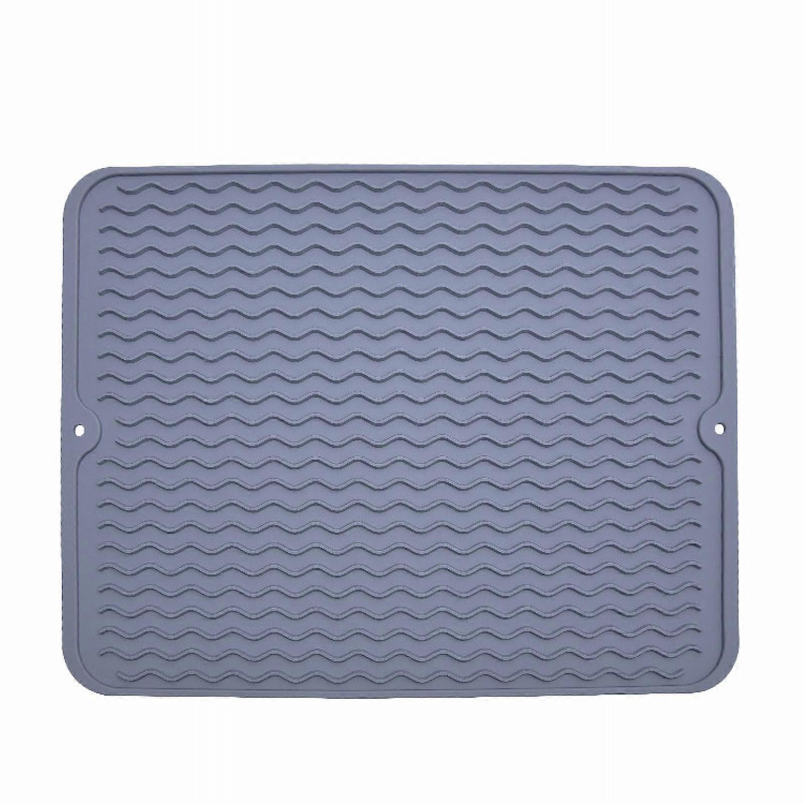 Uclet Placemat Silicone Dish Drying Mat For Multiple Usage Easy Clean Heat Silicone Mat For Kitchen Counter Or Sink Refrigerator Or Drawer Liner