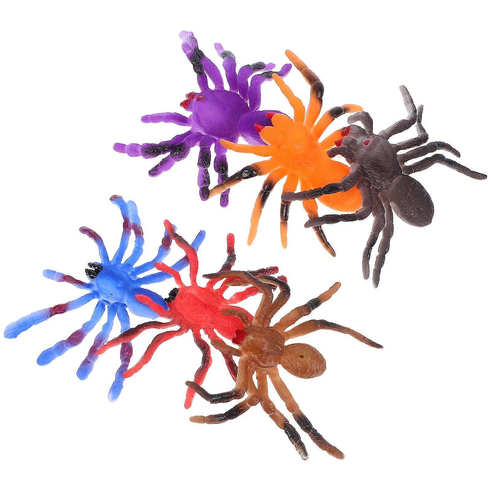 6Pcs Color Changing Spider Toys Realistic Resin Figures for Party Decor