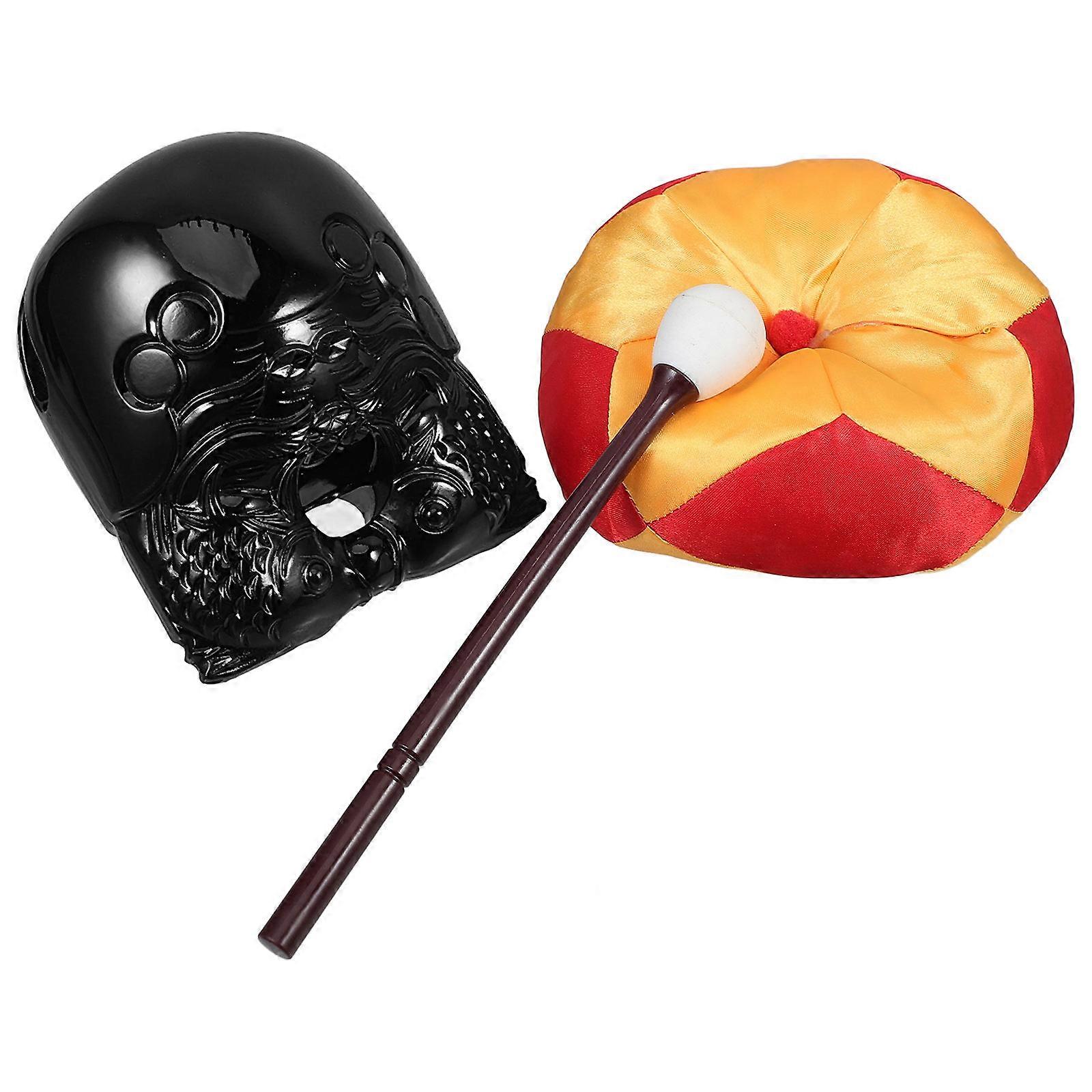 Wooden Muyu Set for Meditation with Durable Temple Block 1Set