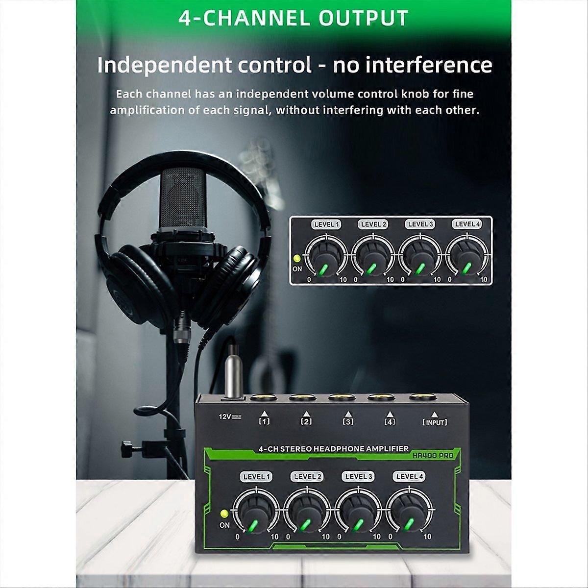 Headphone Amplifier 4 Channel Stereo Audio Amplifier EU Plug