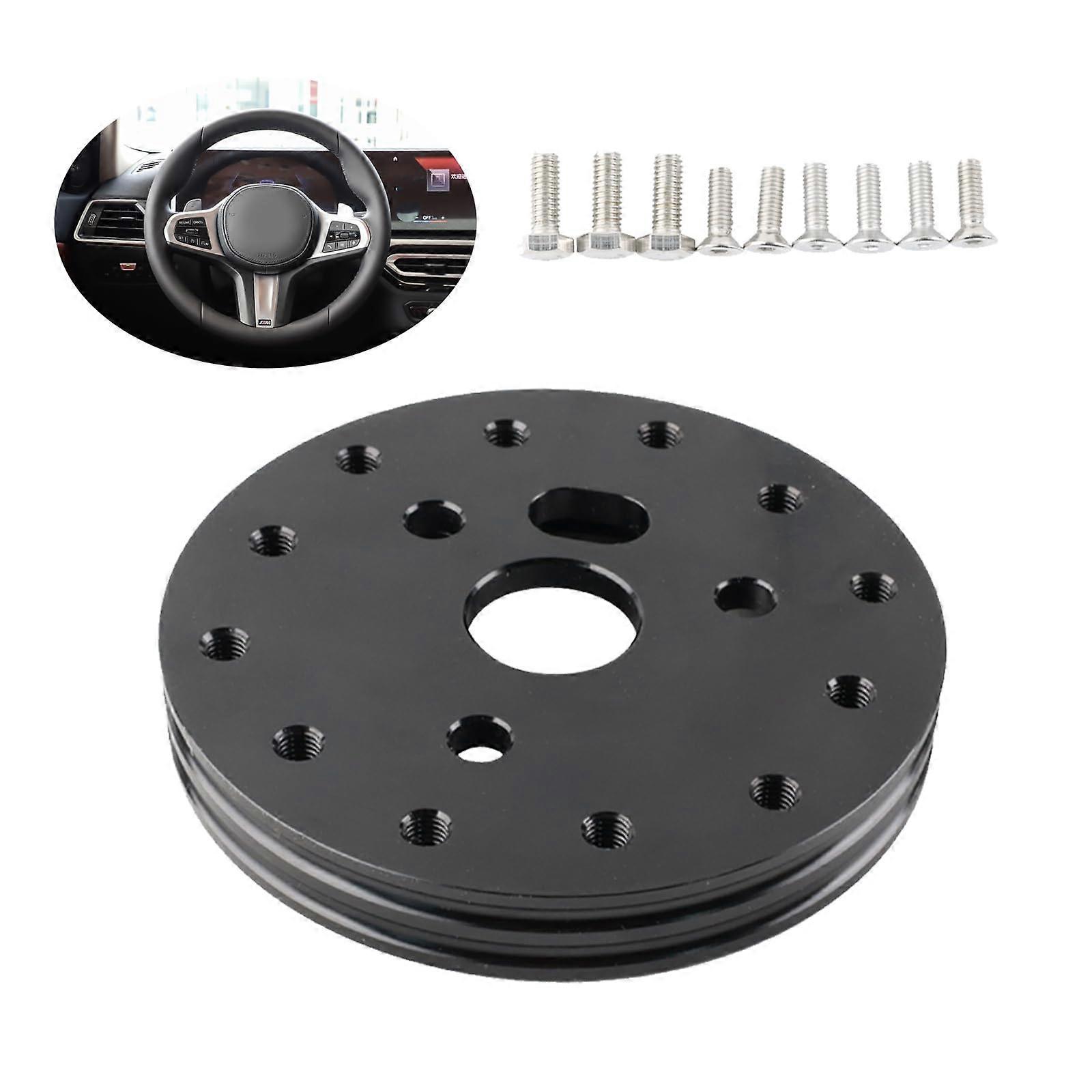 Steering Wheel Adapter 6Hole to 3Hole Quick Release Spacer 0.5in Universal Conversion Kit Black
