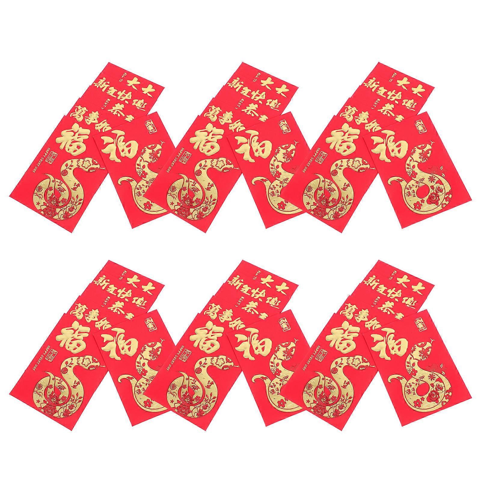Chinese New Year Red Packets Assorted Color Paper for Storage 36Pcs