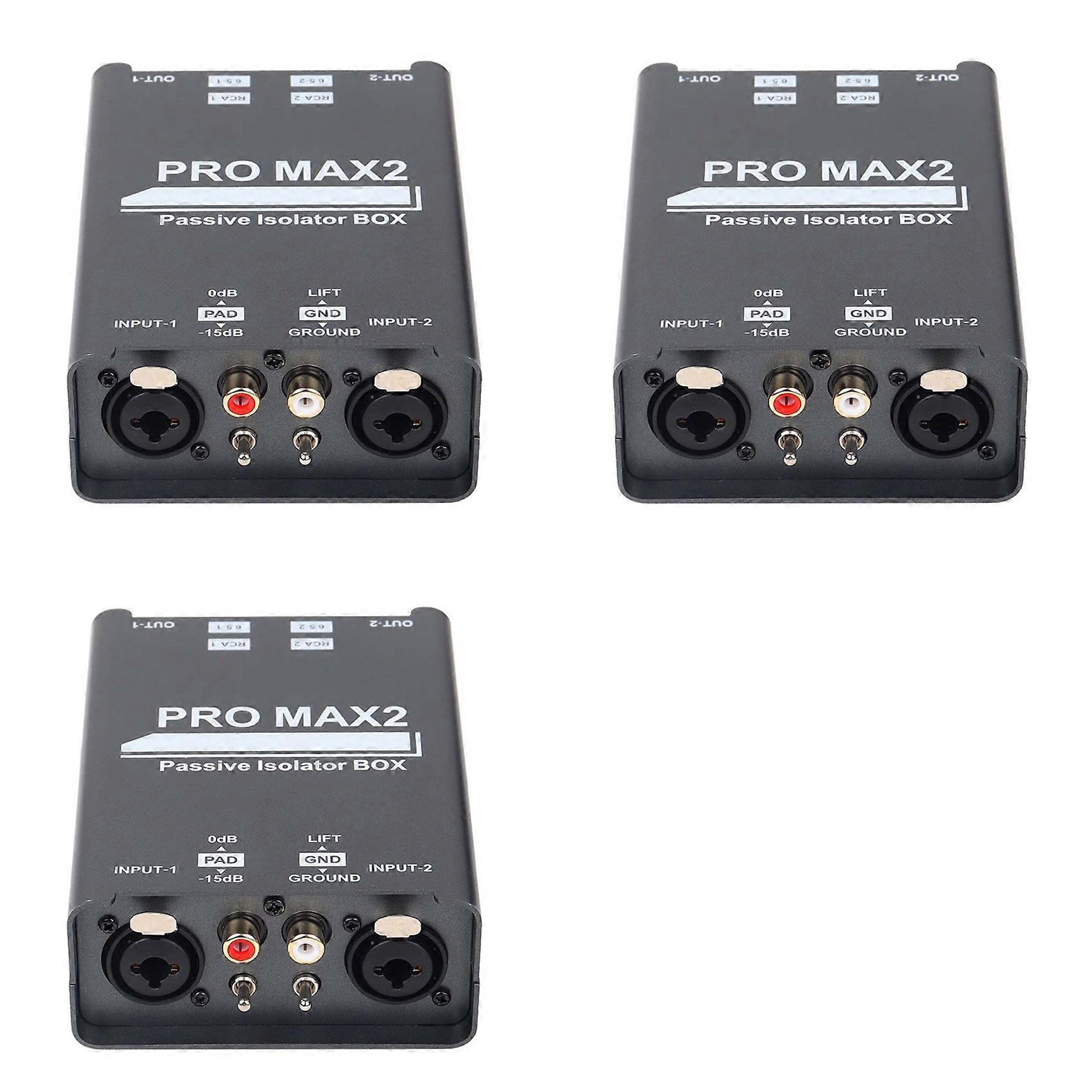 3X 2-Way Audio Isolator Audio Current Noise Eliminator XLR 6.5 Lotus Isolator Mixer Live Broadcast