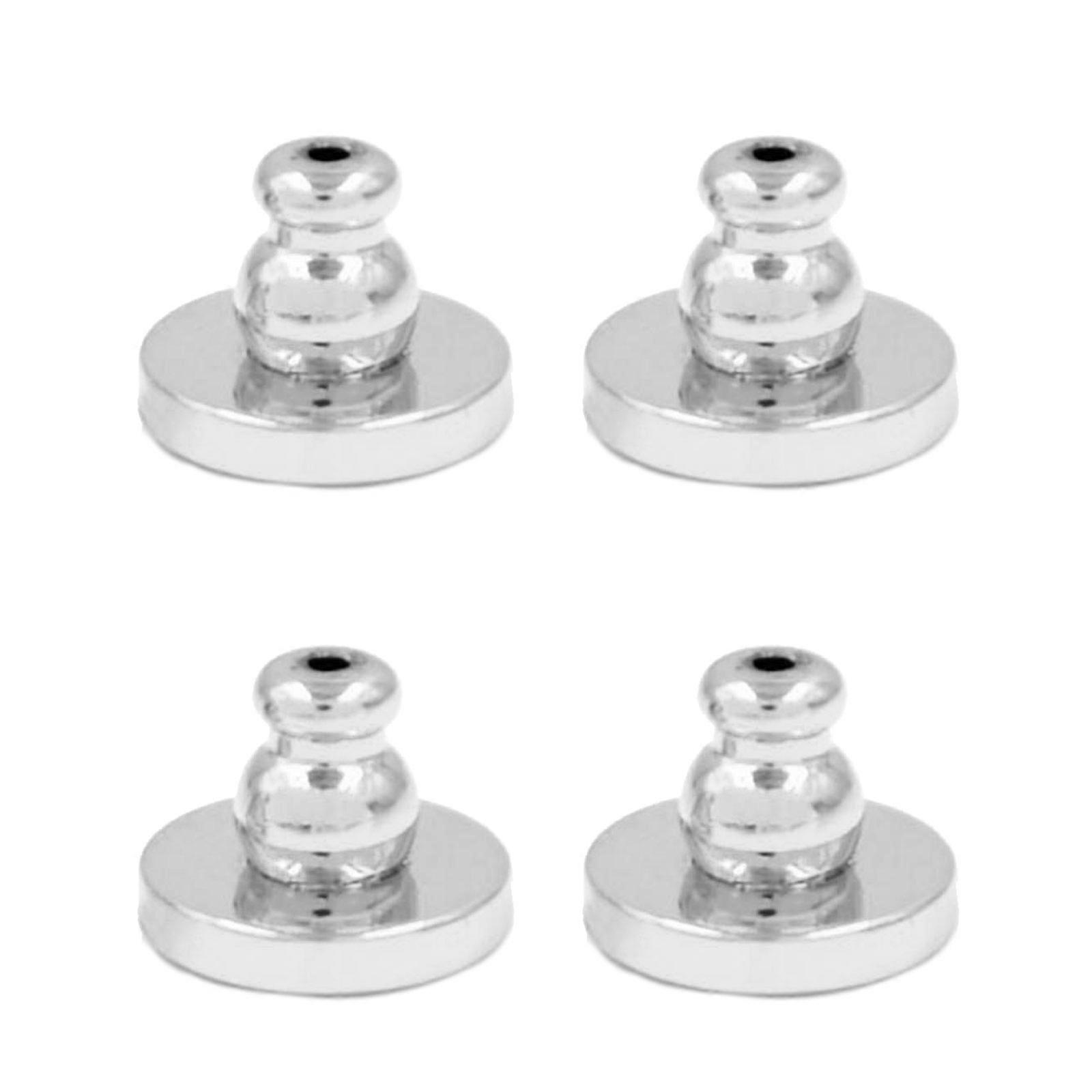4Pcs Comfortable Earring Stoppers Secure Plugging Blocked Ear Backings Jewelry Replacement Locking Earnail Plugs  Silver