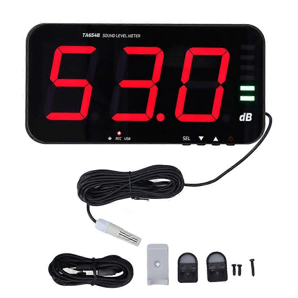 13in Screen Sound Level Meter Wall Hanging Digital Decibel Reader Environmental Noise TA654A Digital Decibel Meter