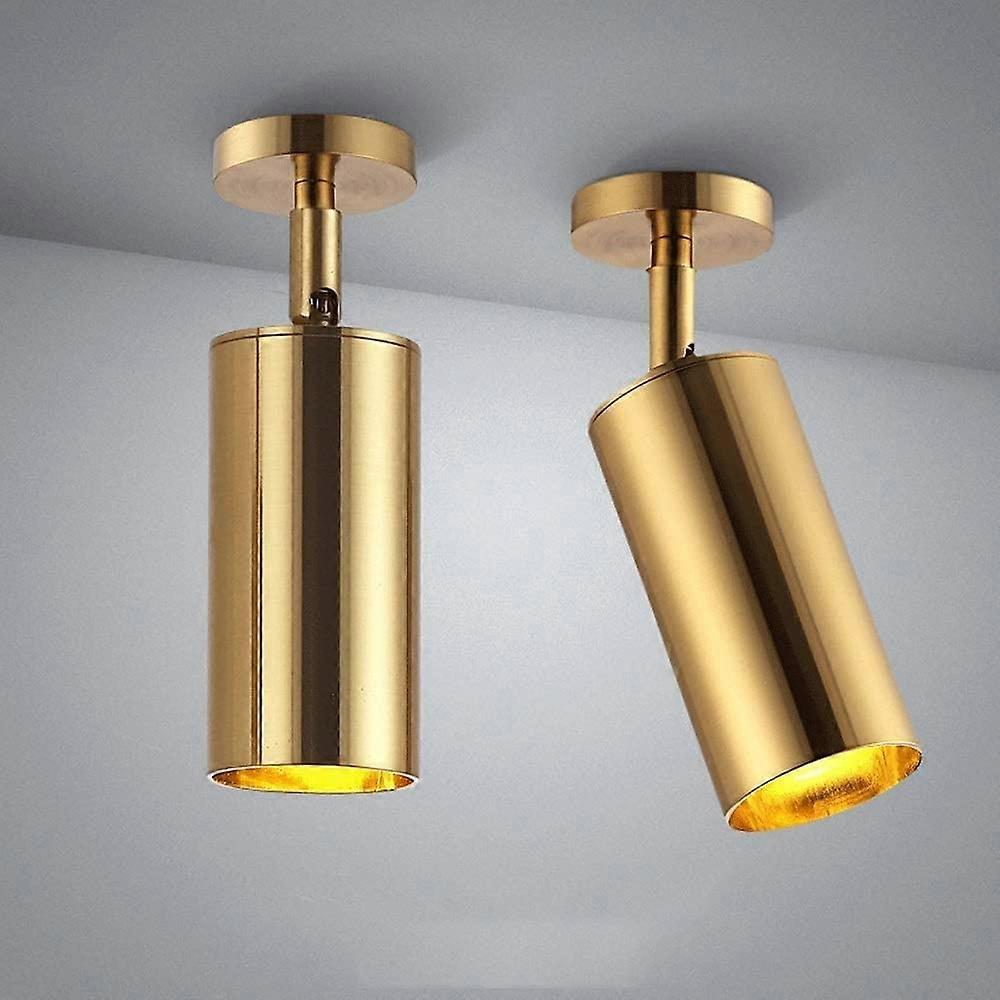 360 Degree Adjustable Ceiling Spotlight Gold GU5 Socket Modern Aluminum Flush Mount Light