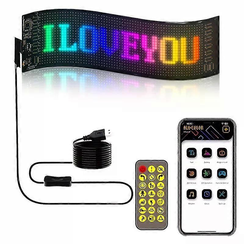 Flexible Programmable LED Matrix Panel Sign USB Scrolling Display with APP Remote Control DIY Pixel Light Board for Car Store