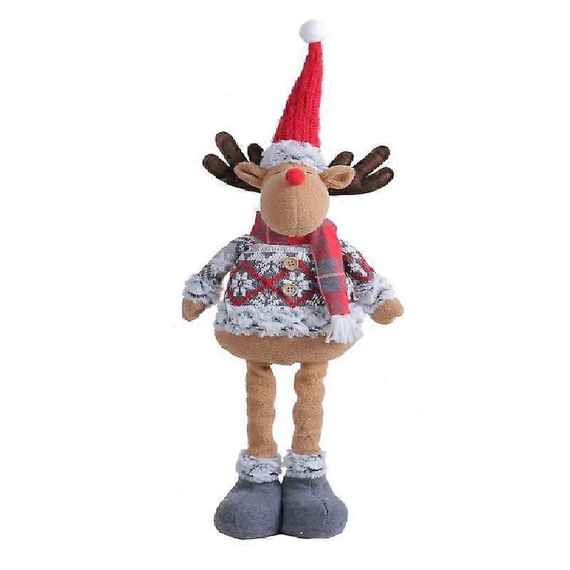 Christmas Gnome Decorations 62CM Handmade Scandinavian Elk Plush with Adjustable Height for Holiday