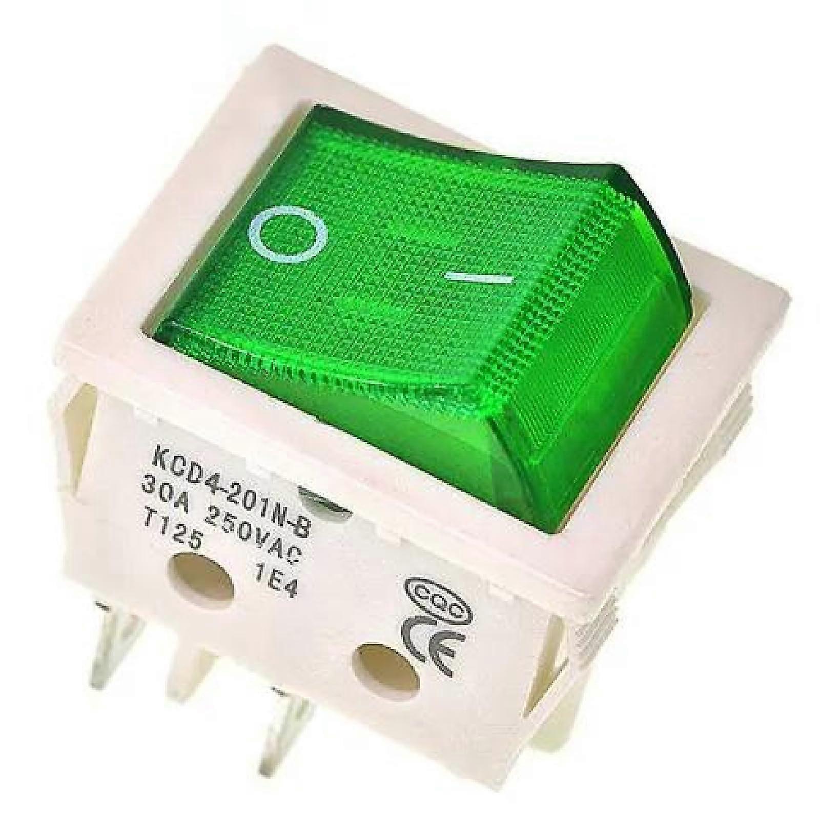Illuminated Rocker Switch 30A 250V with LED Indicator Light, Heavy Duty 4PIN ONOff for Industrial Use