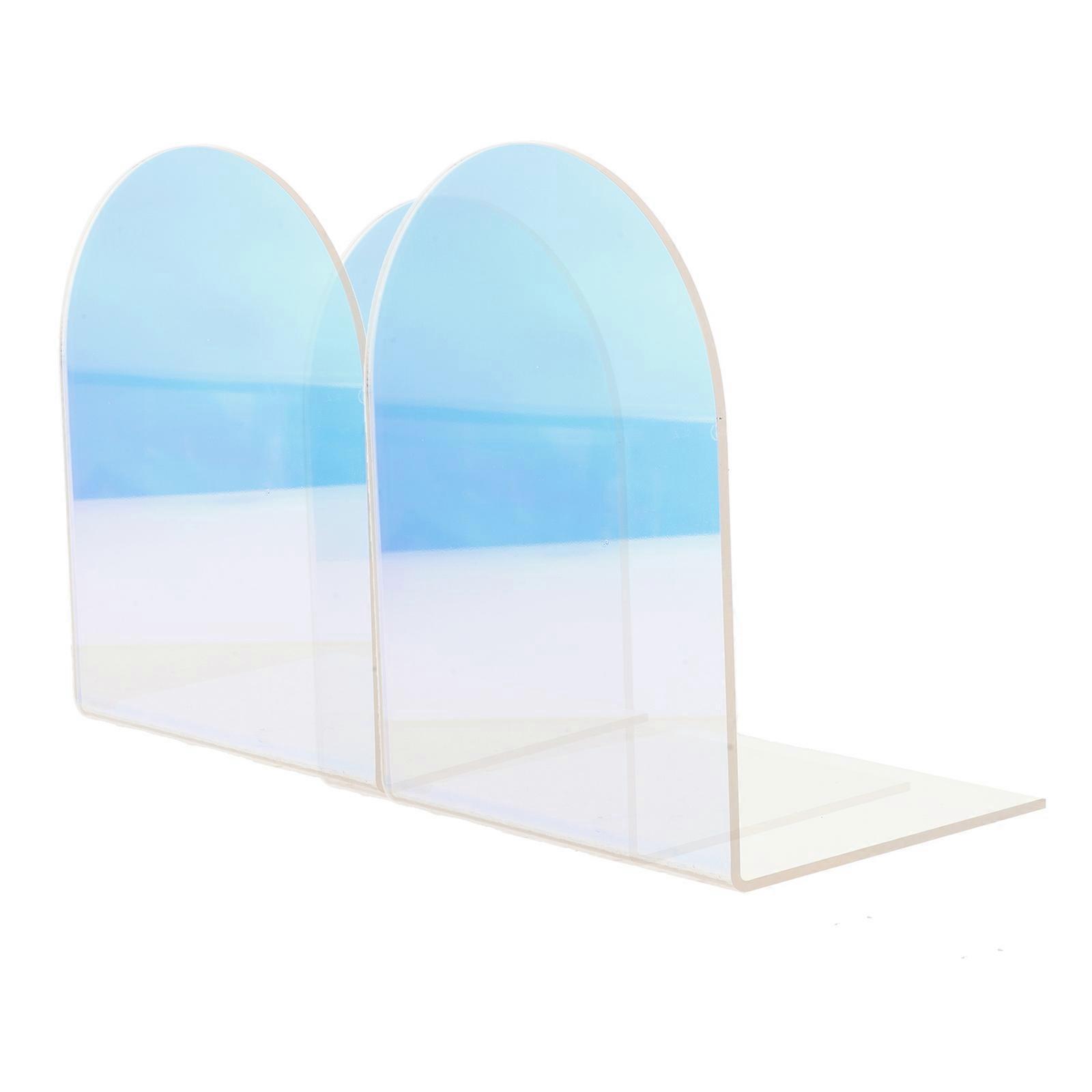 Multi Color Acrylic Bookend L Shaped Decorative Book Holders 1Pair