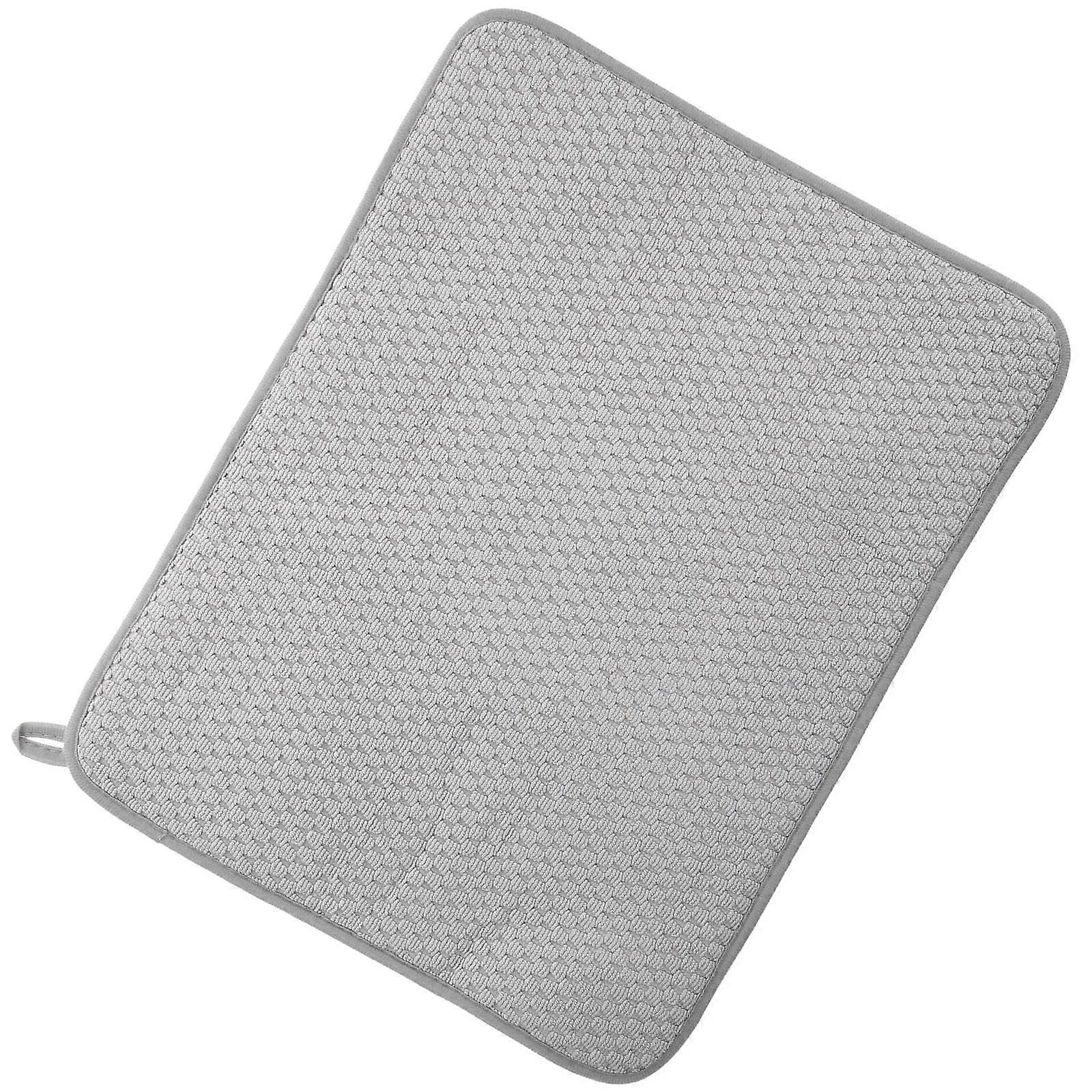 Grey Kitchen Drying Mat Heat-Resistant Microfiber Water Absorbing Mat