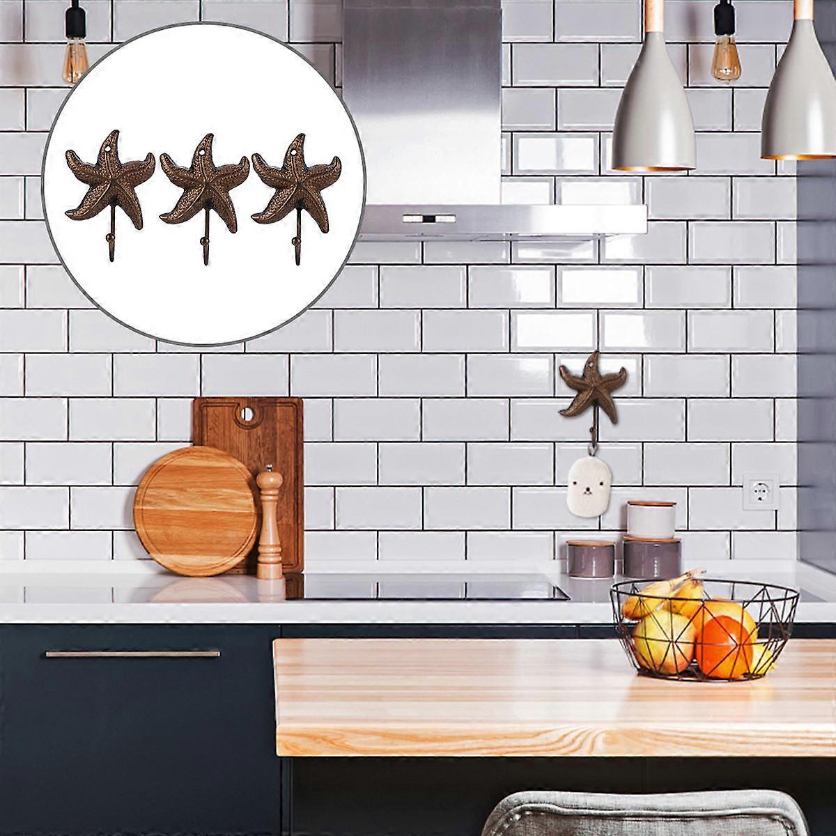 Sea Iron Wall Hooks Wall Hanger for Storage Dark Brown