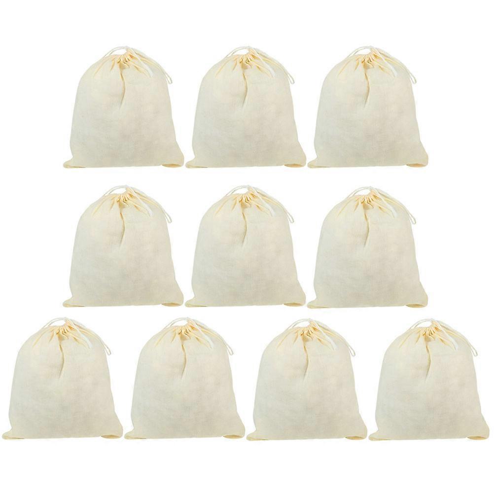 Tea Leaf Filtering Cheesecloth Strainer Bags for Kitchen Use 10Pcs Cotton Drawstring