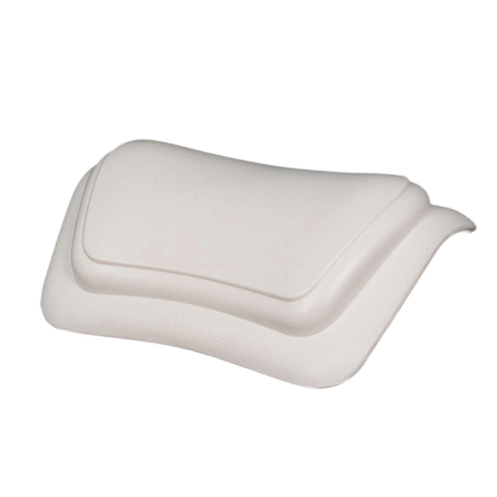 Bath Pillow with Suction Cups Waterproof Ergonomic Neck Support Fits Most Bathtubs White